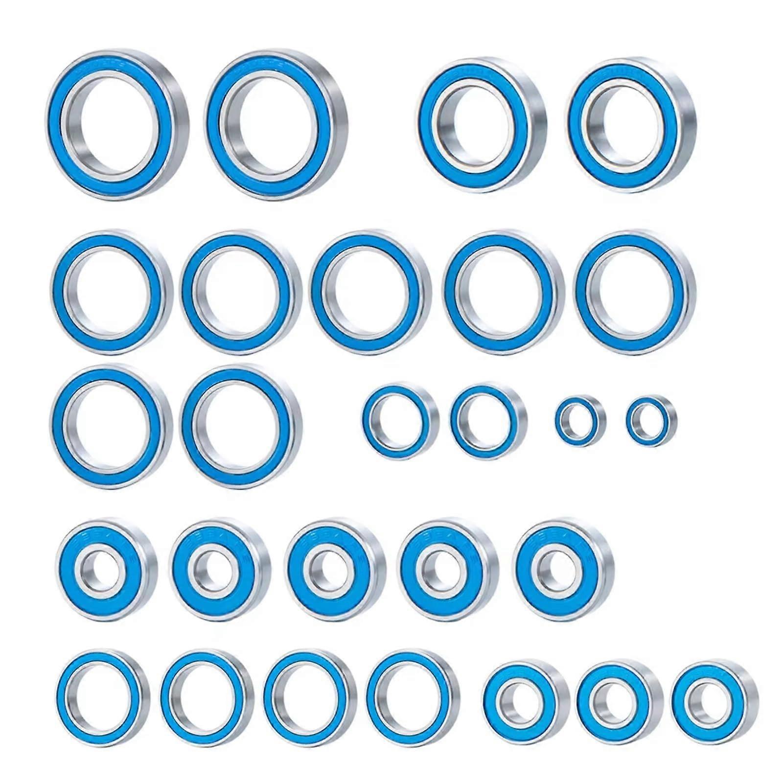 For Maxx 4S 890764 1/10 27PCS Rubber Sealed Bearing Set RC Crawler Car Blue Bearing Upgrade Parts Replacement Parts RC Car Ball Bearing Kit