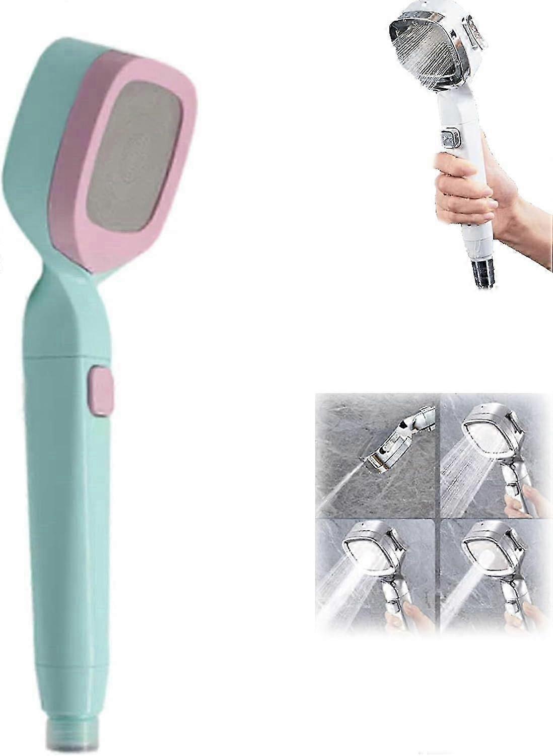 4-Mode Handheld Pressurized Shower Head with Pause Switch, High Pressure Shower Head, Adjustable Shower Head