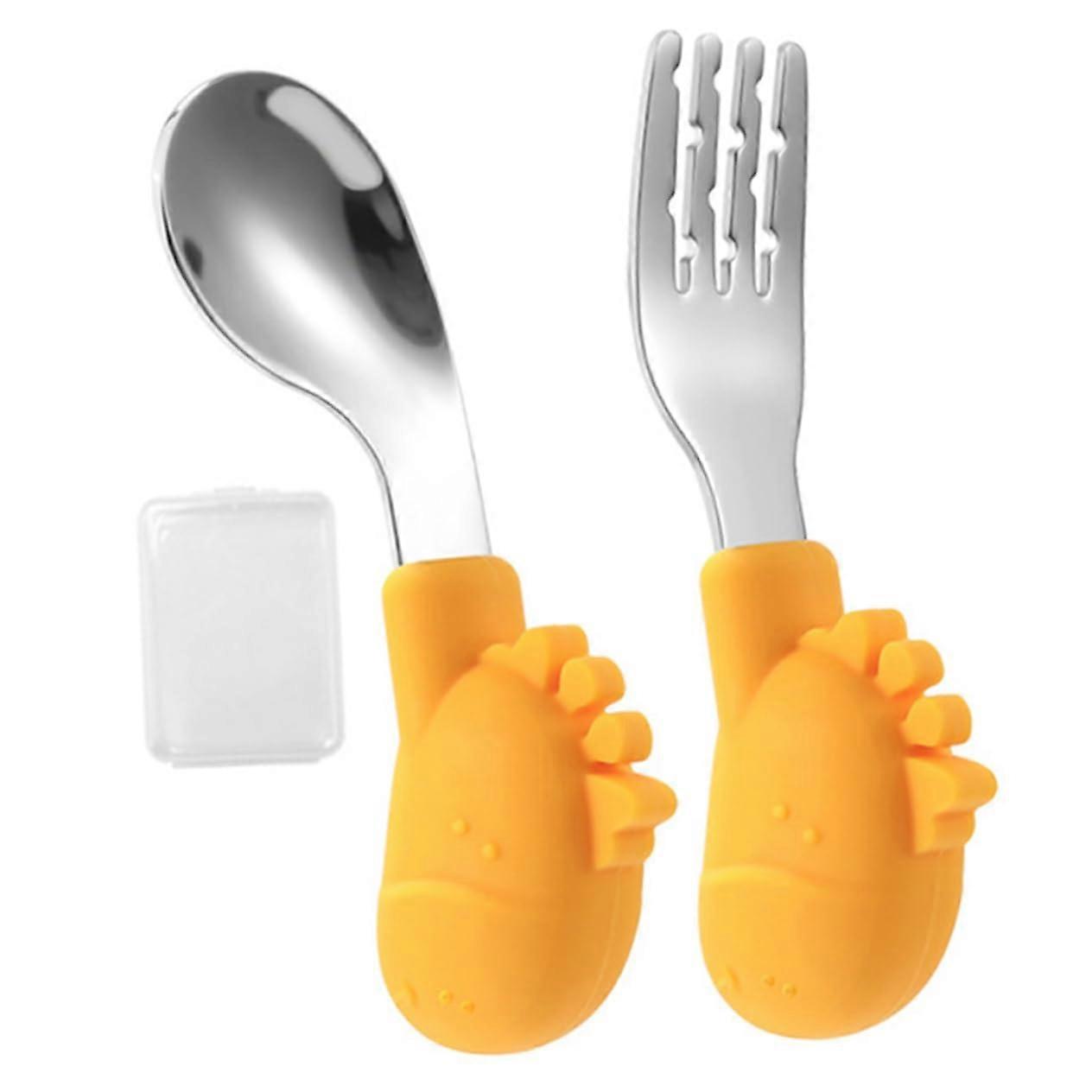 Spoons and Forks Short-Handle Food-Grade Utensils for Weaning and Baby Feeding Durable Break-Resistant Cutlery