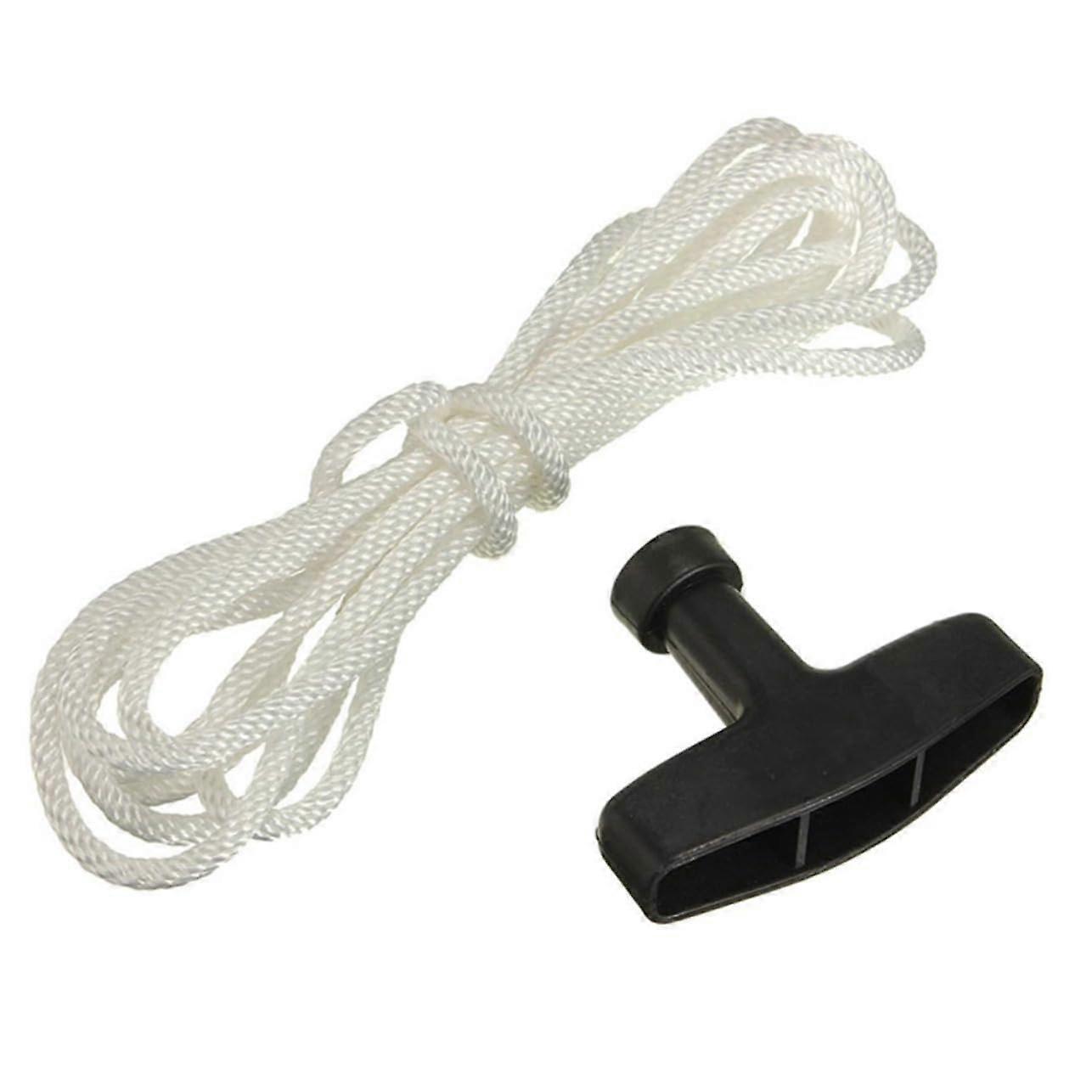 Lawn Mower Pull Starter Handle Rope Replacement Ergonomic Recoil Starter Cord for Gas Chainsaw Trimmer, Compatible with Various Models