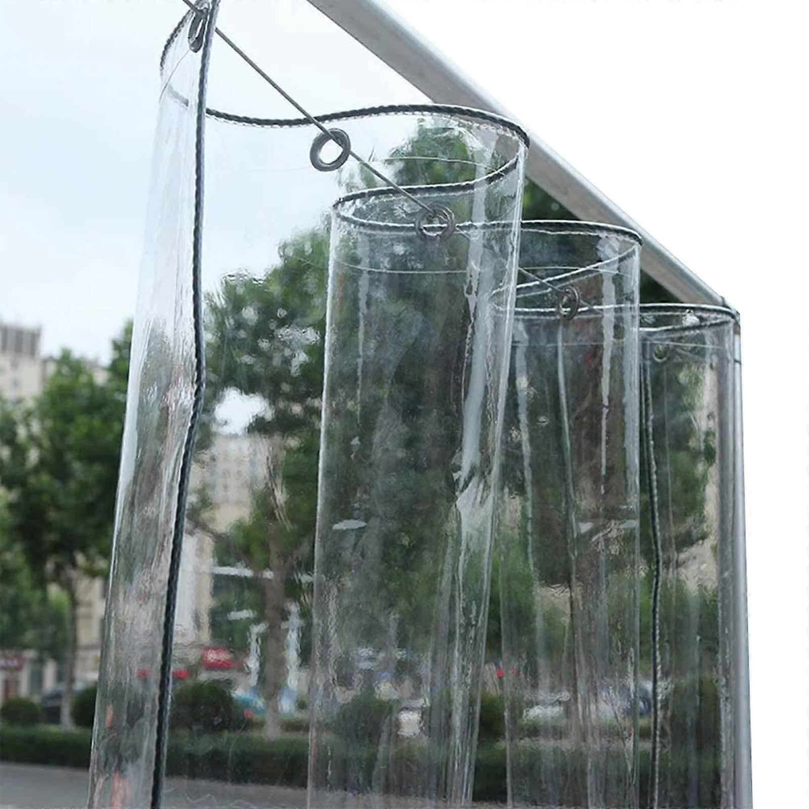 Waterproof transparent plastic tarp for outdoor use, large waterproof tarps, reinforced transparent tarp for outdoor camping (1.6 x 2 m) 1.6x2m