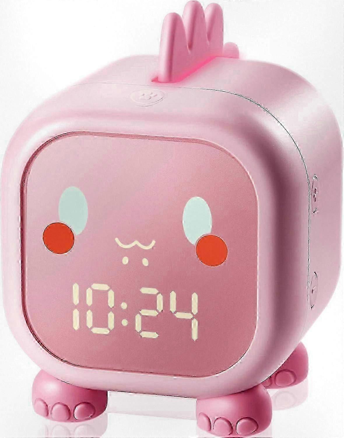 Modern Kids Alarm Clock with Colorful Day/Night Light, Nightlight, and Music Function