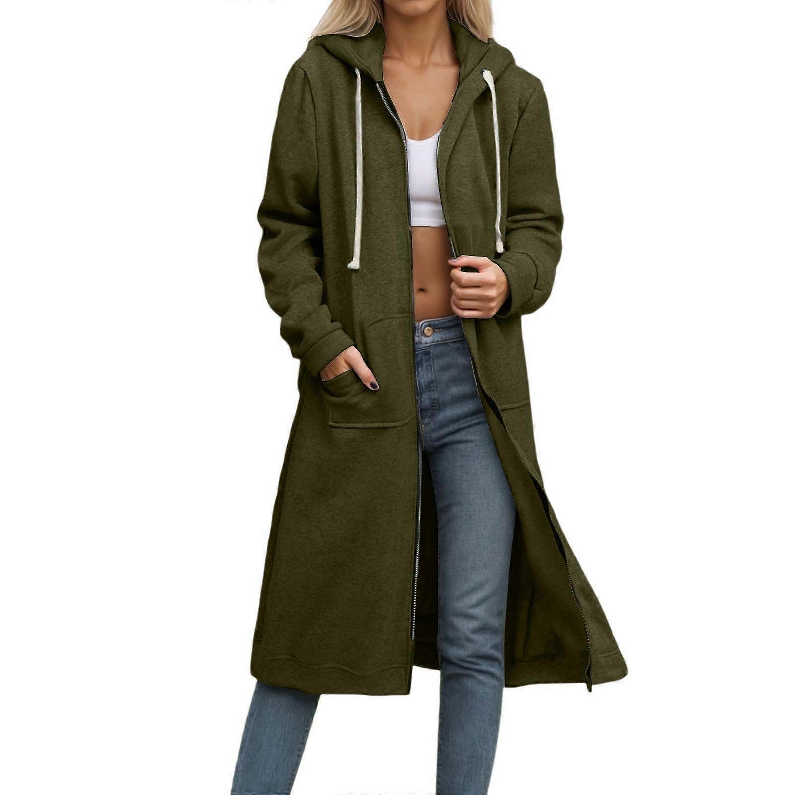 Women's Long Sleeve Zip Up Hooded Sweatshirt Jacket
