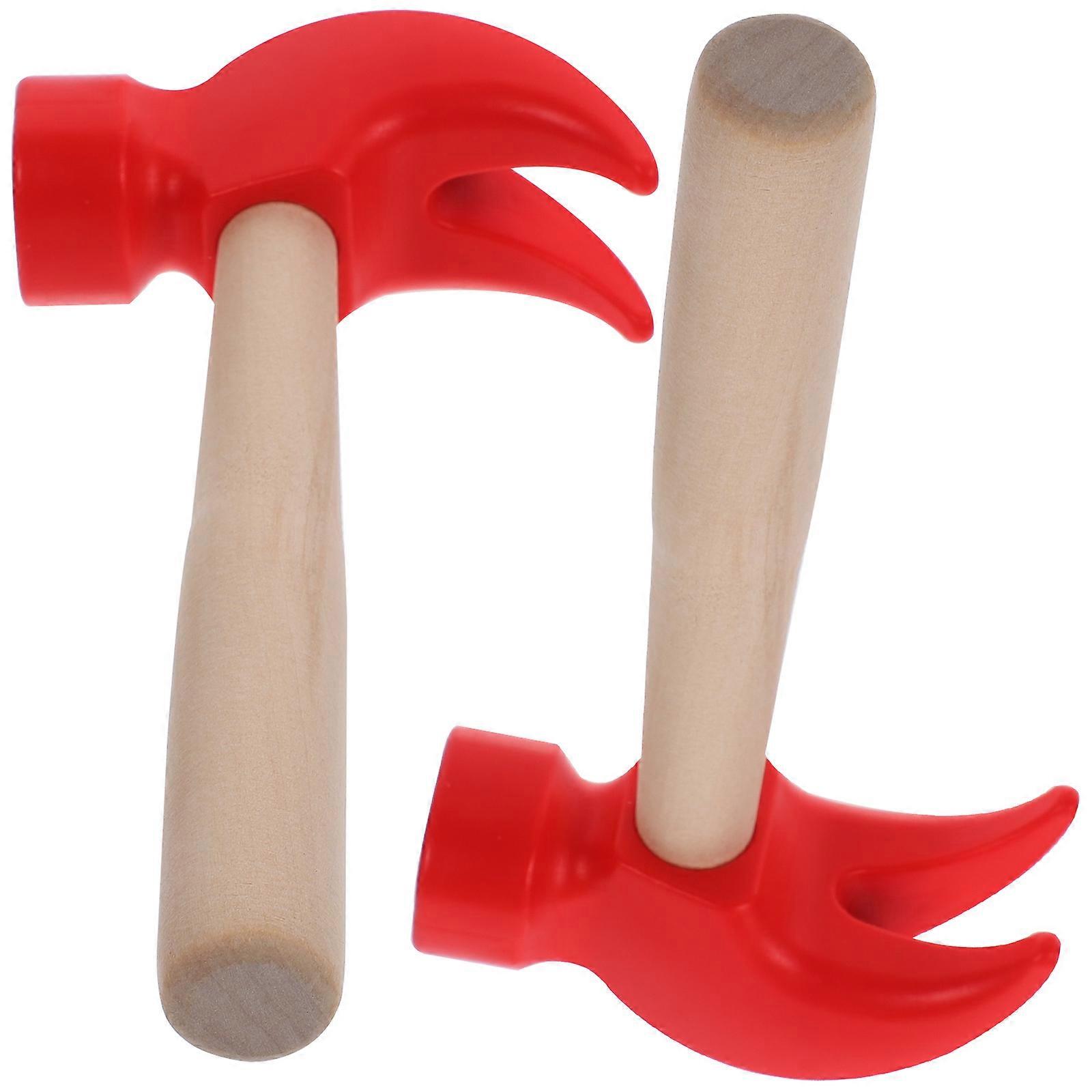 Lightweight Wooden Hammer Set 2pcs Small Mallet for Kids Pretend Play, Educational Beating Gavel for Boys