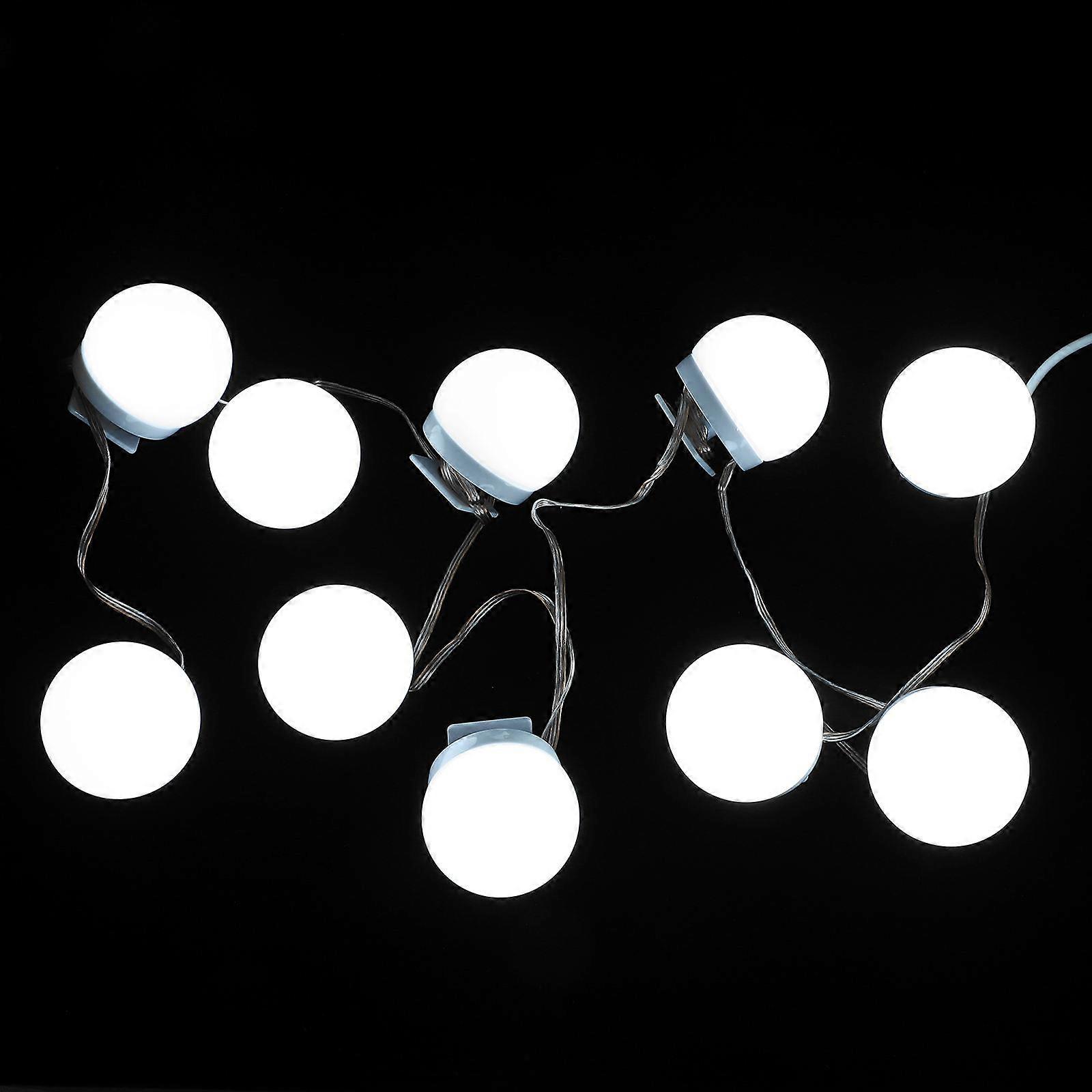 Rechargeable Vanity Light Square Light Bulbs for Mirror Makeup Room White Plastic Brightness Adjustable 10Pcs