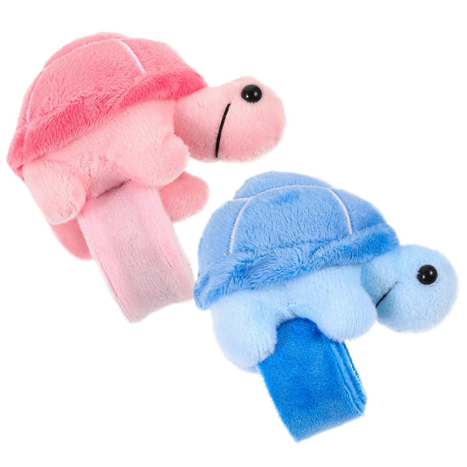 Hemoton 2pcs Stuffed Slap Bracelets Tortoise Plush Animal Band