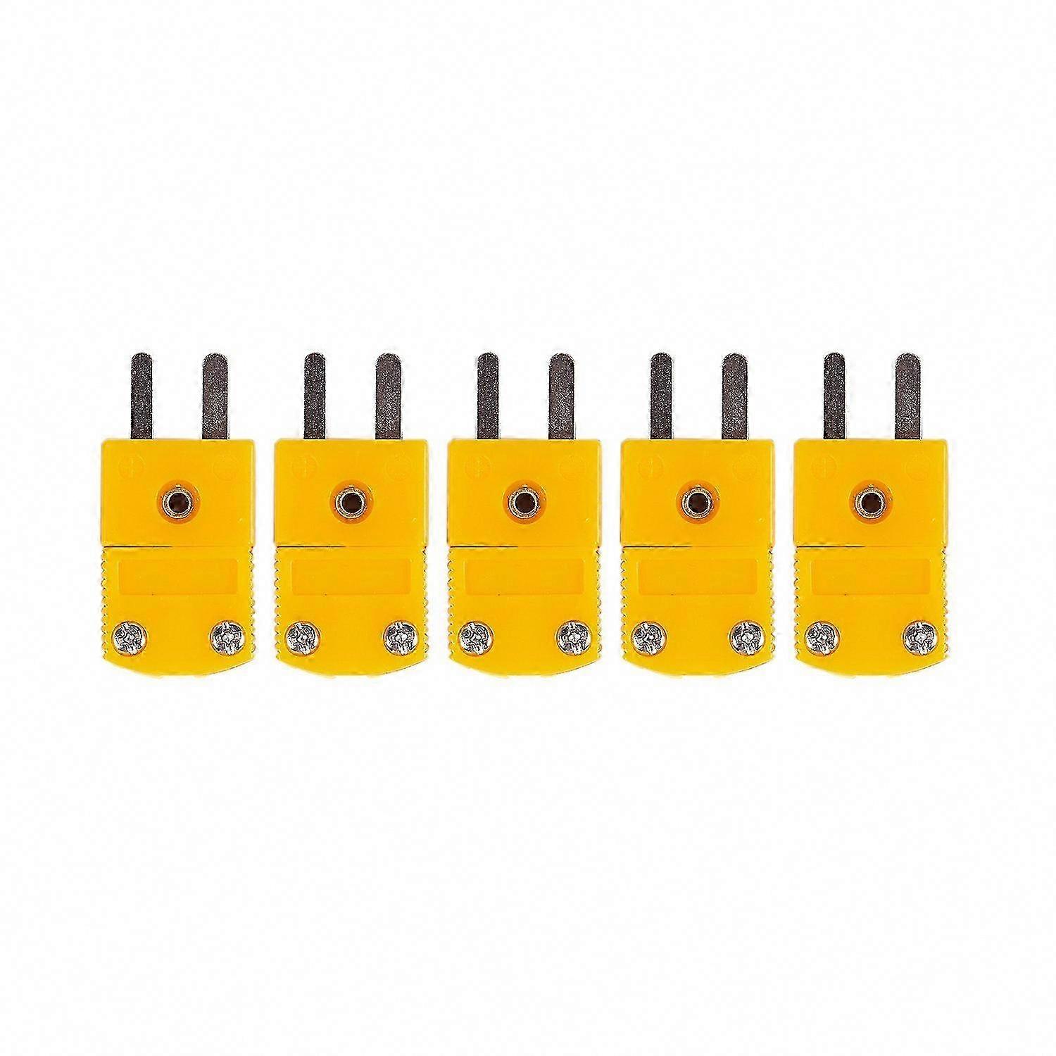 5Pcs K Type RTD Temperature Sensor Thermocouple Plugs Yellow