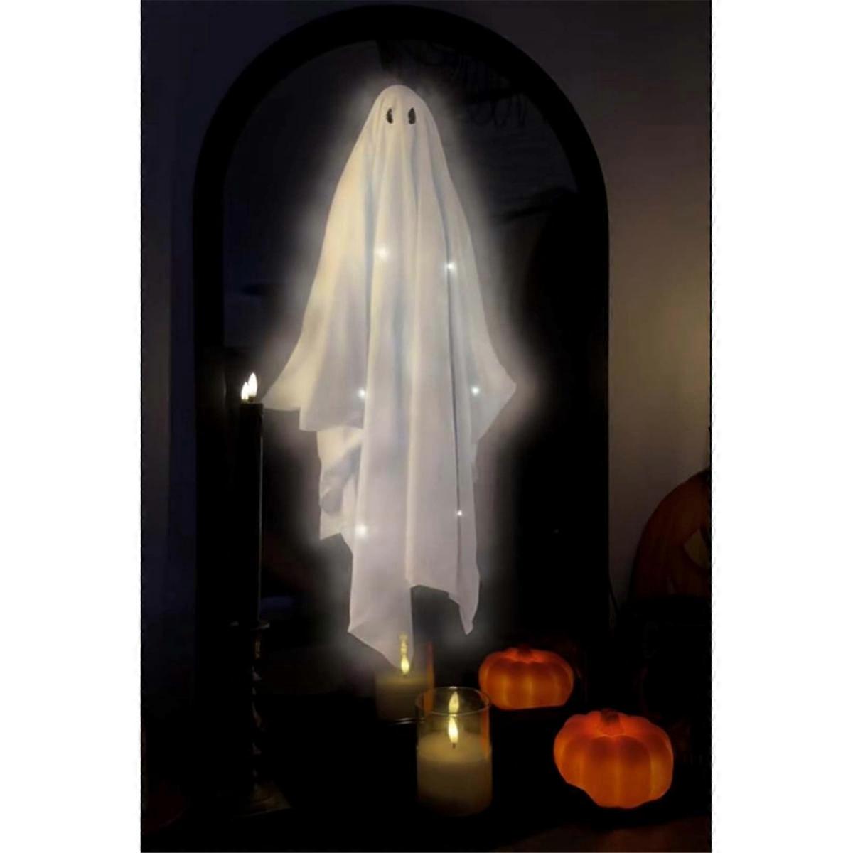 Halloween Hologram Ghost Mirror with LED Lights, Hologram Decor