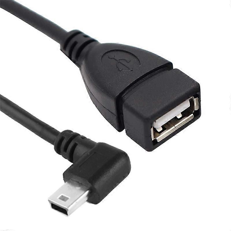 90 Degree Mini USB Male to USB 2.0 AF Adapter Cable