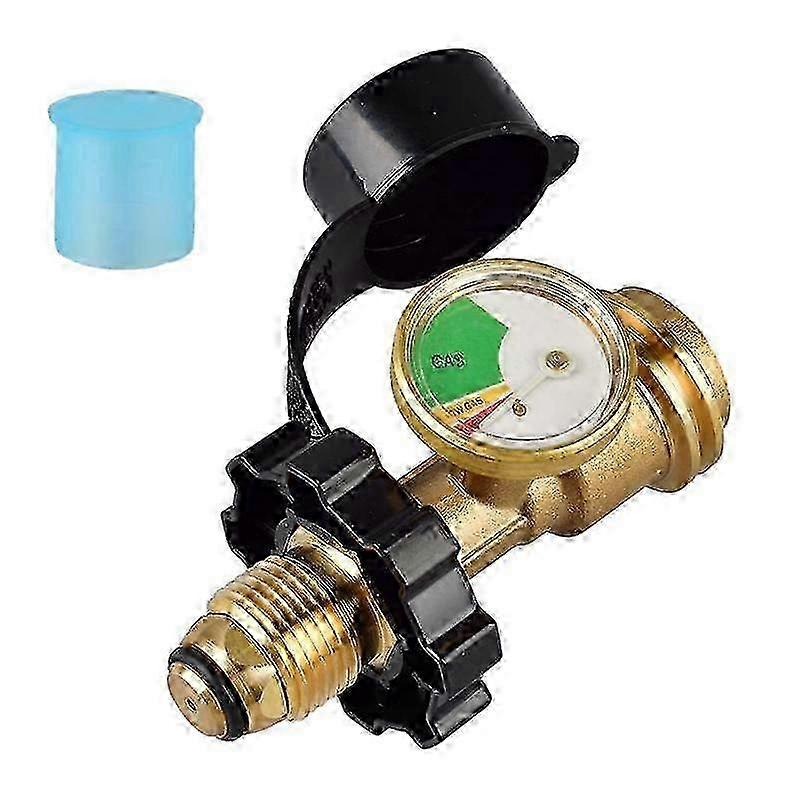 Universal Propane Tank Adapter with Gauge Converts QCC1/Type 1 Prop...
