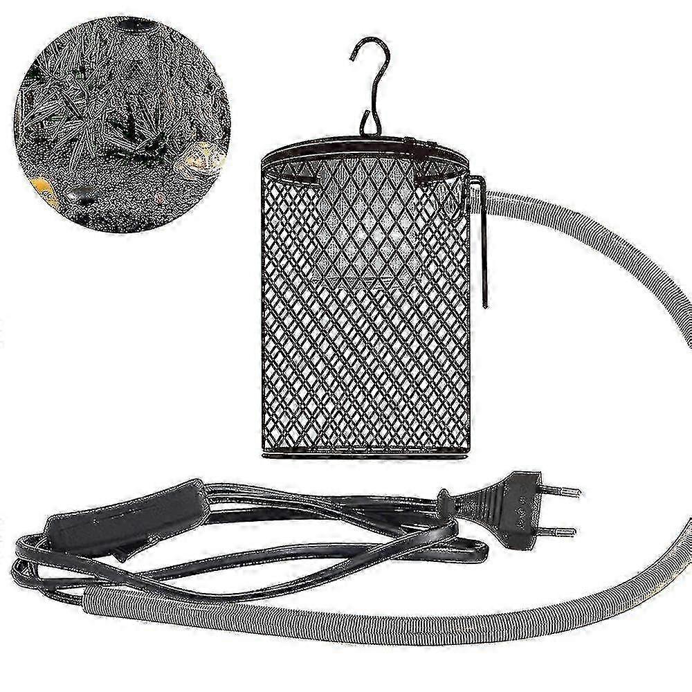 Reptile Heat Lamp with Guard, Basking Heater for Turtles, Snakes, Lizards, Frogs