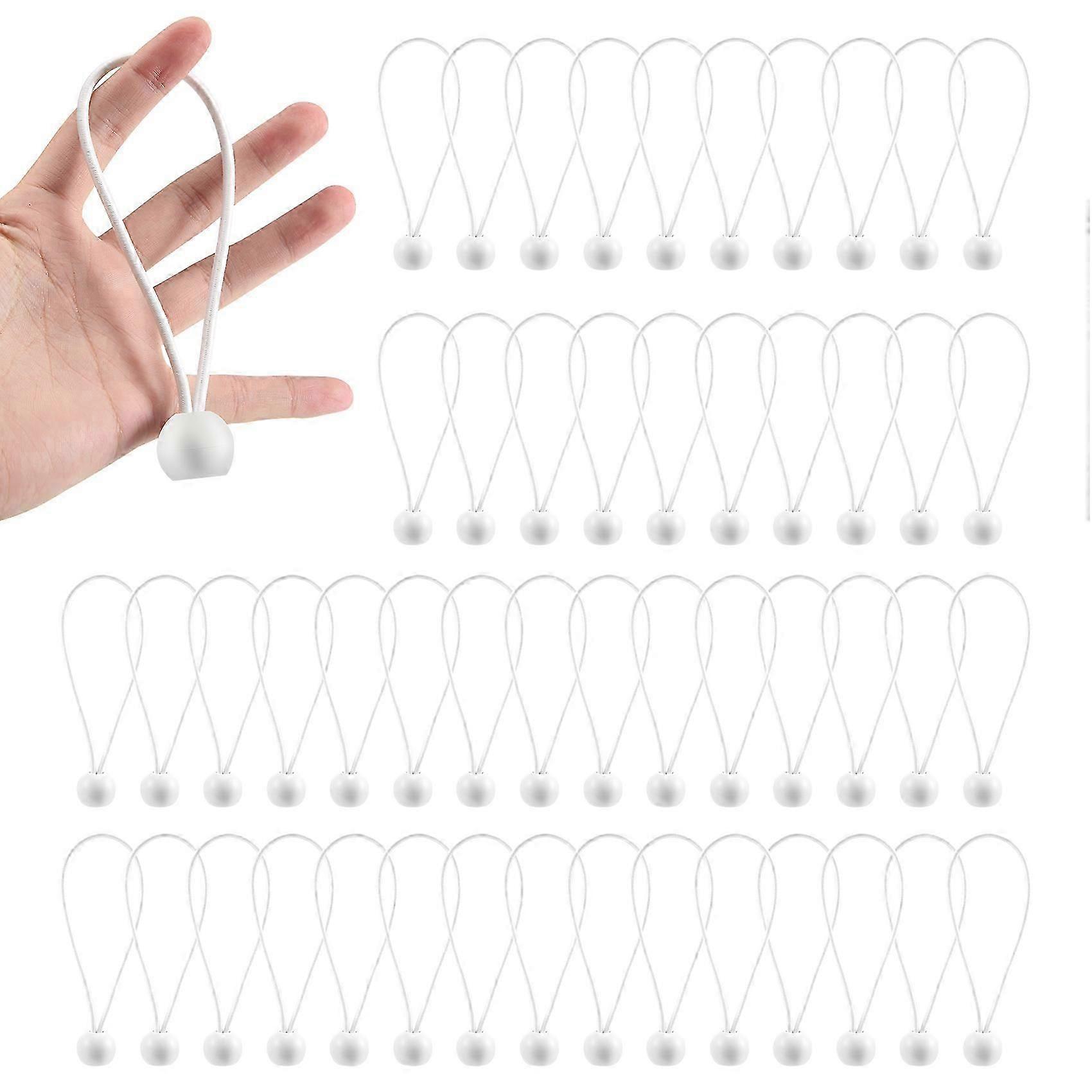 50 Pcs Bungee Cord With Balls Elastic Ties Bungee Toggles Ties For Marquees,tents Banners,flag Poles