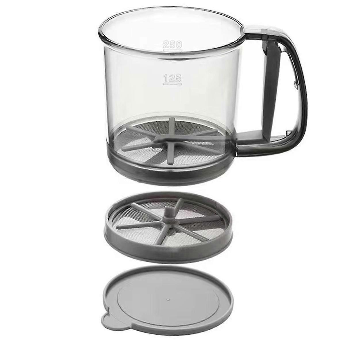 Flour Sifter Handheld Semi-Automatic Double- Filter Flour Baking Special Sieve Kitchen Ultra-Fine Filter Cup Mesh