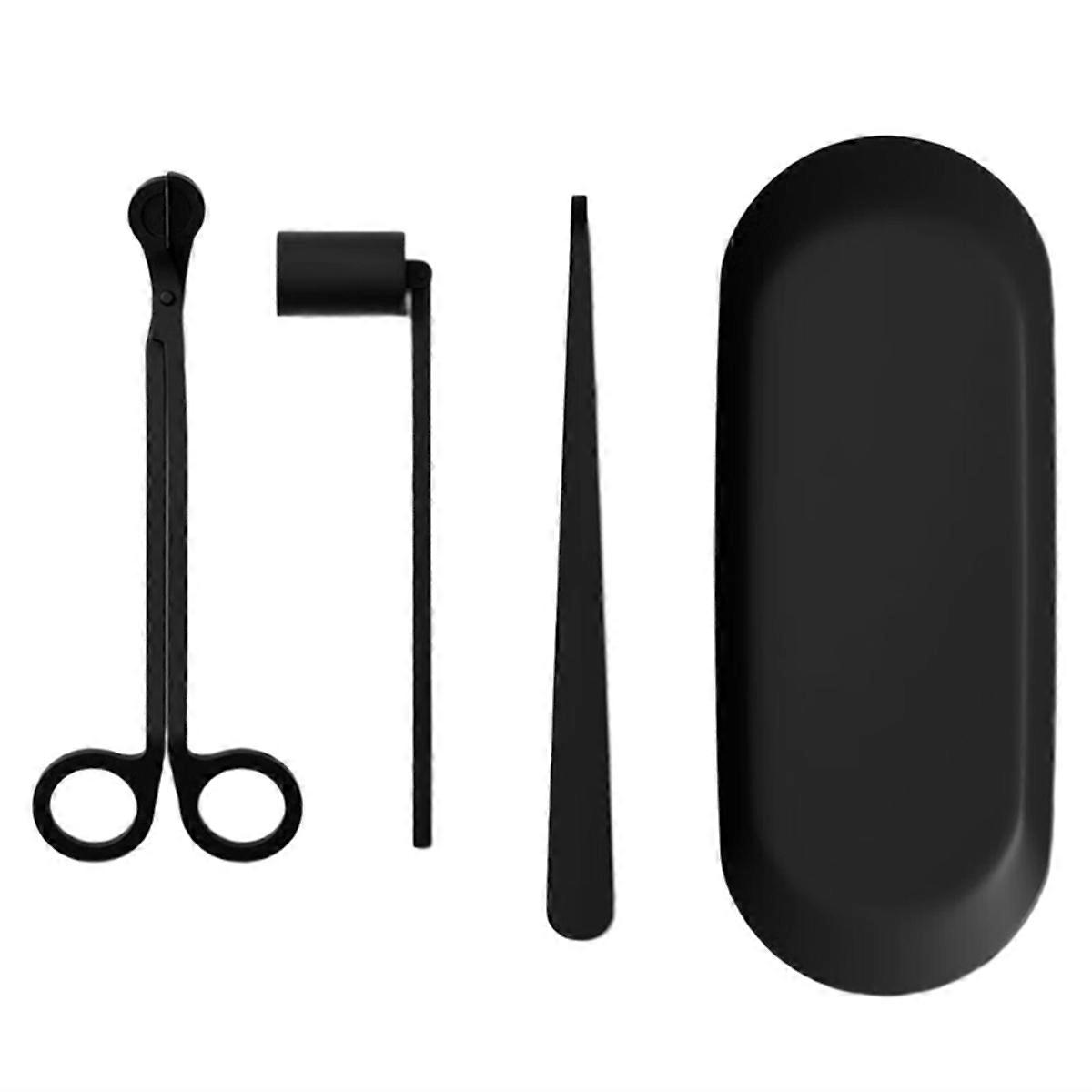 Candle Care Kit with Wick Trimmer, Hook and Snuffer, 4-Piece Set Luxury Candle Maintenance Kit