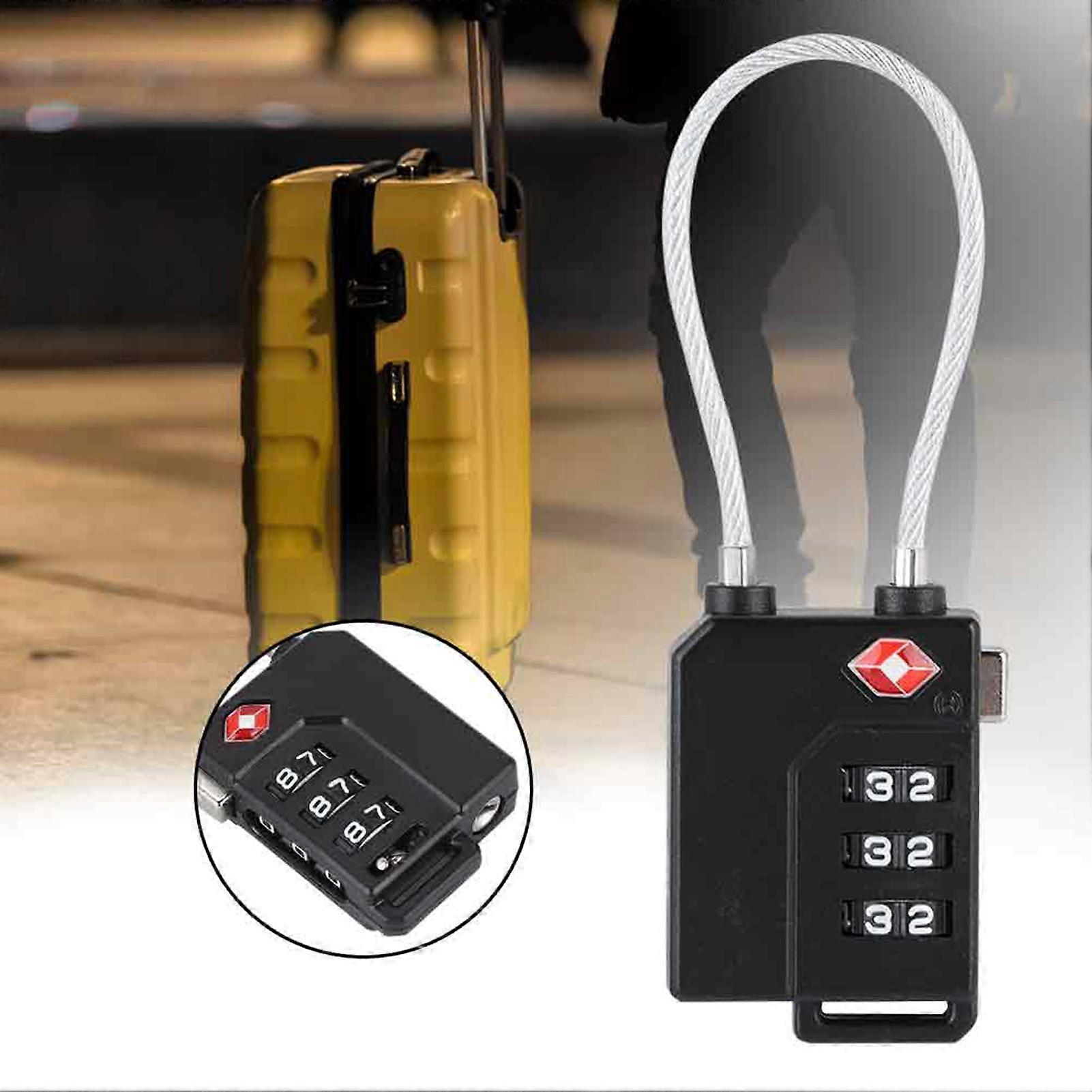 TSA 3 Digit Password Customs Lock for Travel Suitcase (Black)