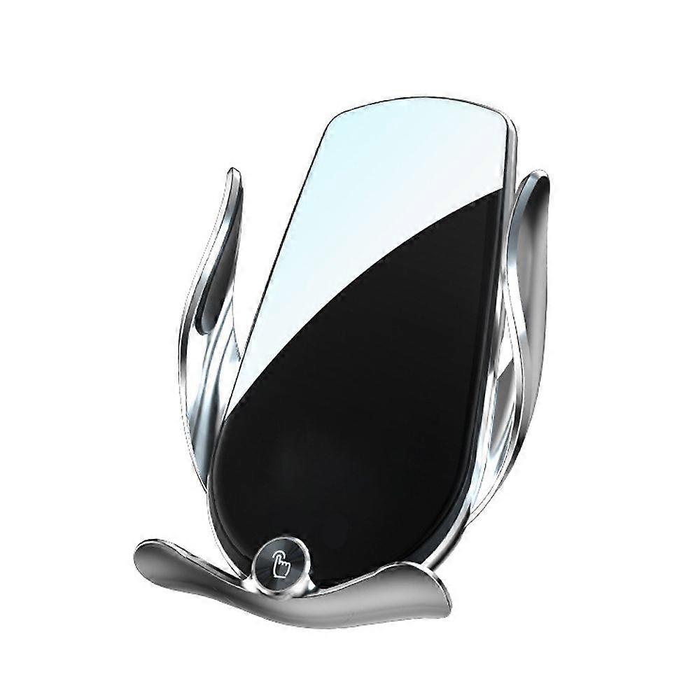 Wireless Car Charger Mount,Auto Clamping Air Vent Phone Holder for Car,15W Qi Fast Charging/Magnetic DC Charging for All MobilePhones,iPhone(Silver)