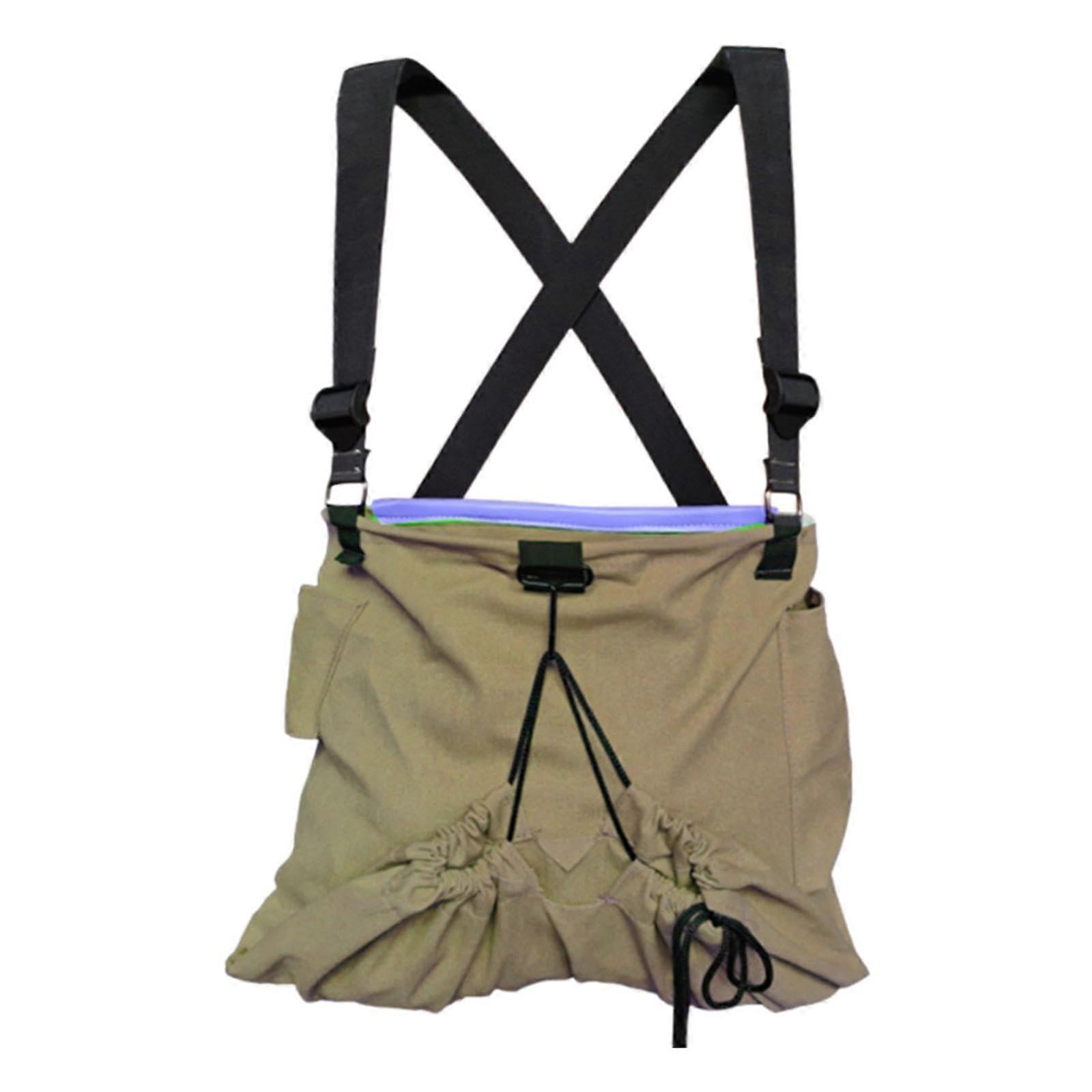 Fruit Picking Bag Harvest Apron Multi Function Adjustable Storage Pouch For Garden Orchard Pear Mango Khaki