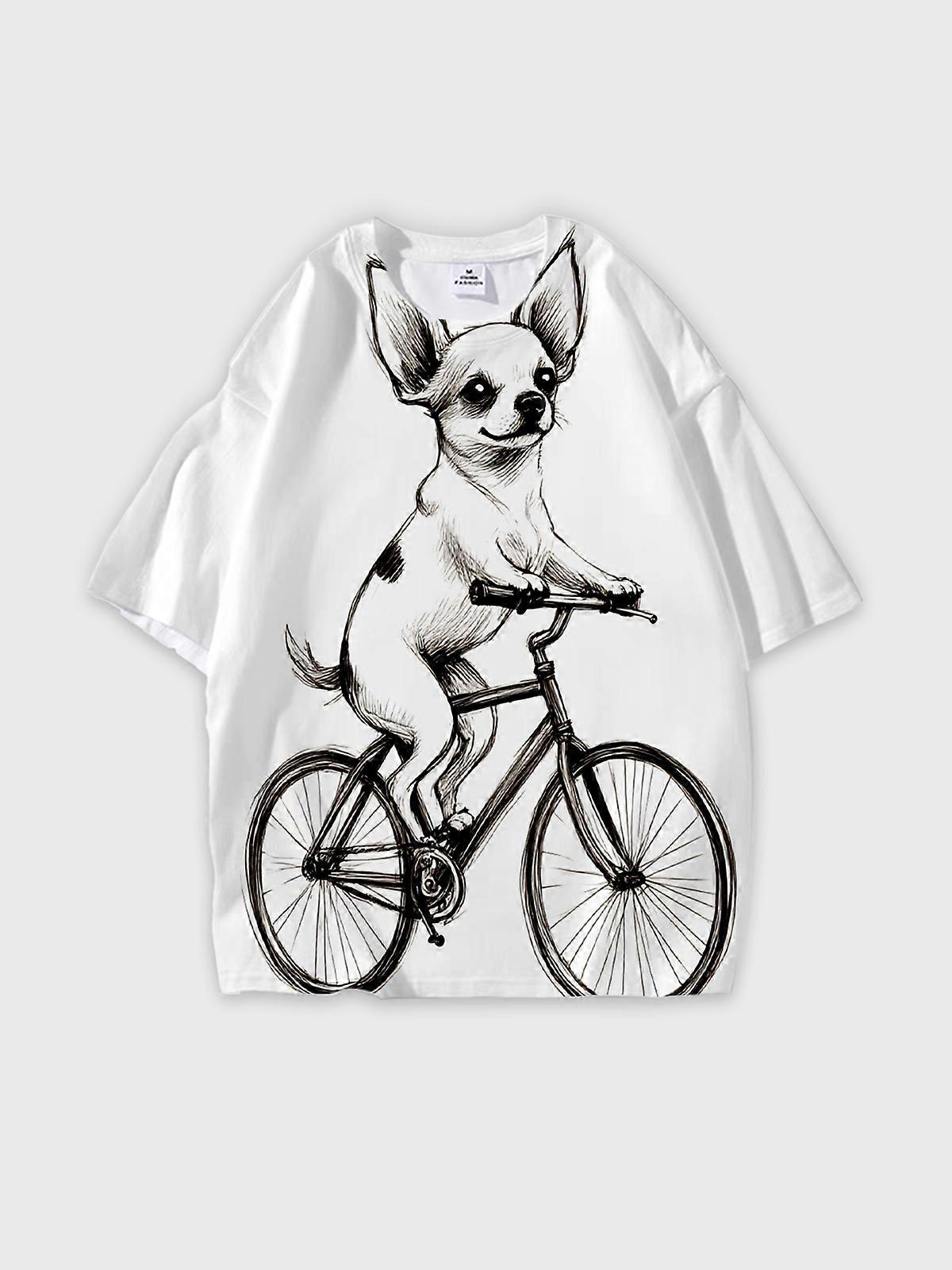 T-Shirt Short Sleeve Round Neck, Summer Casual Loose Graphic Tee, Unisex Pattern W2650