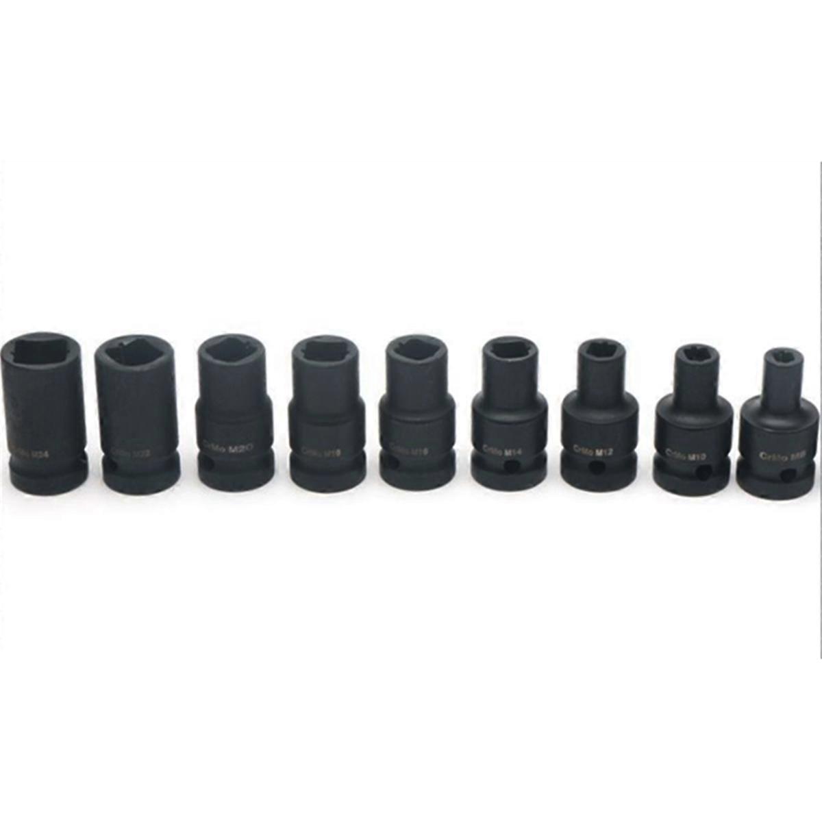 9 Pcs Tap Sockets Molybdenum Steel 1/2 Inch Drive Socket