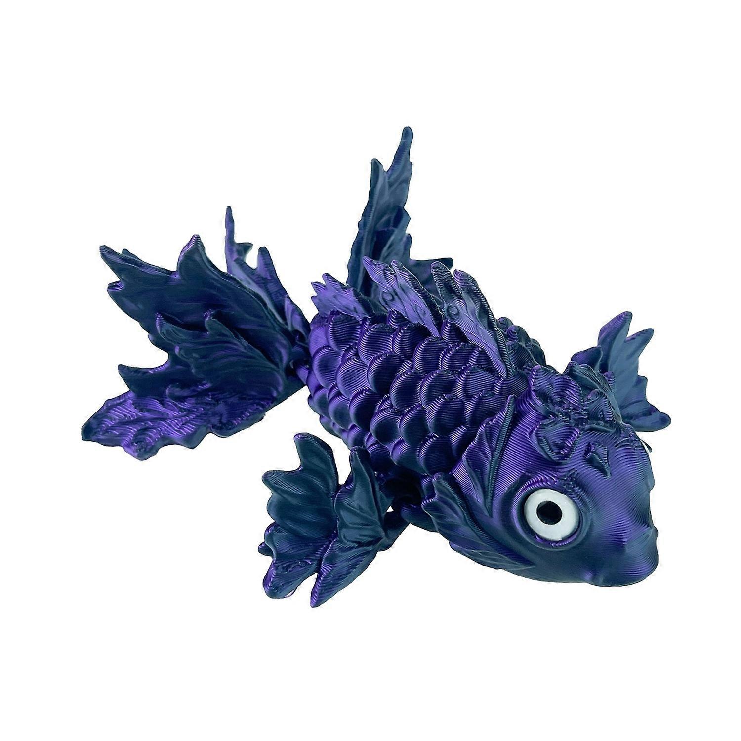 3D Printed Fish Action Figure Multi-jointed Movable Colorful Goldfish Model Articulated Animal