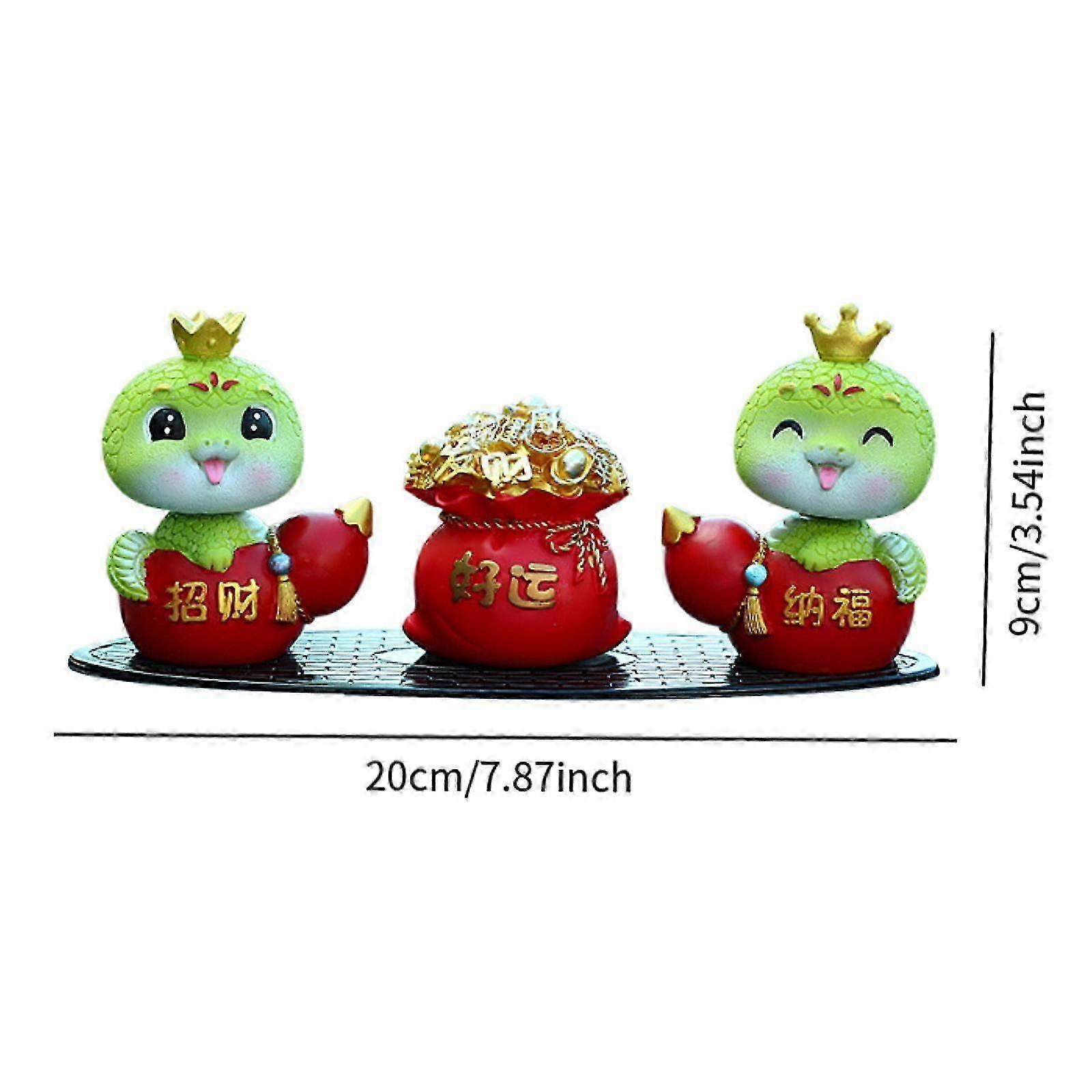 2025 Snake Year Miniature Figurines Car Decor Sculpture for Present Tabletop Style A 2025