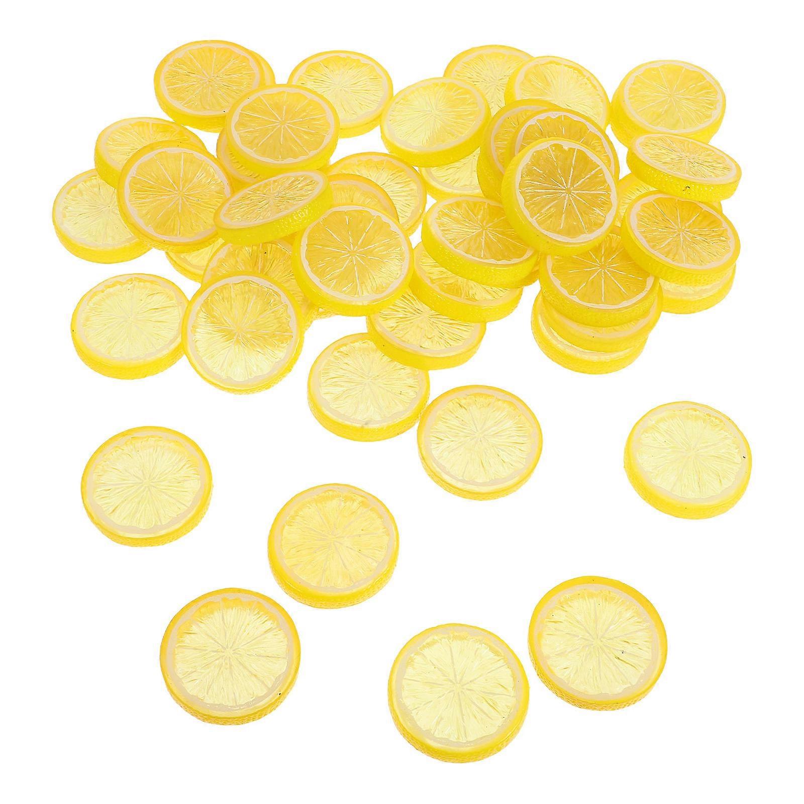 Simulation Orange Transparent Orange Slices for Decoration 50Pcs Plastic