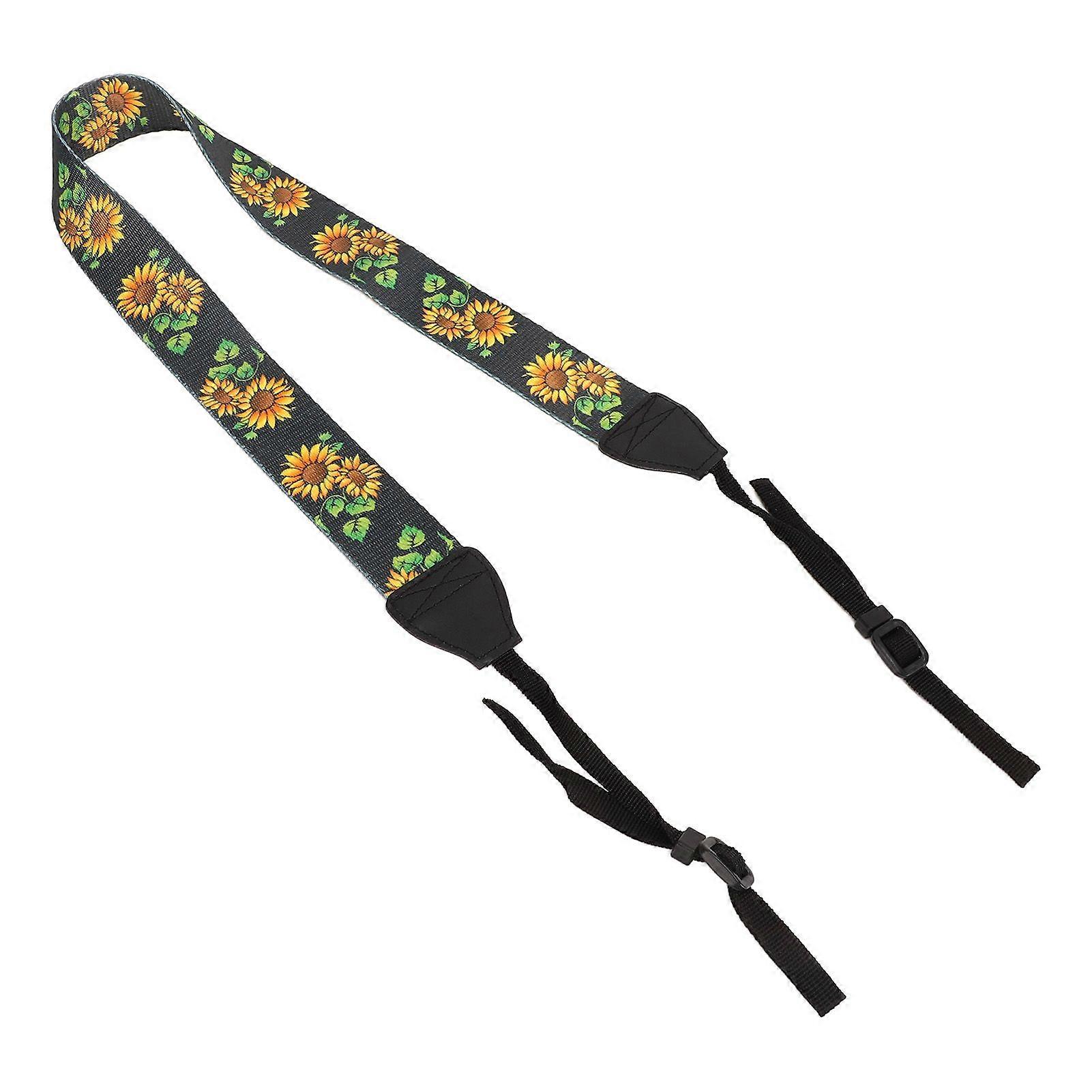 Vintage Ethnic Style Sunflower Pattern Camera Strap
