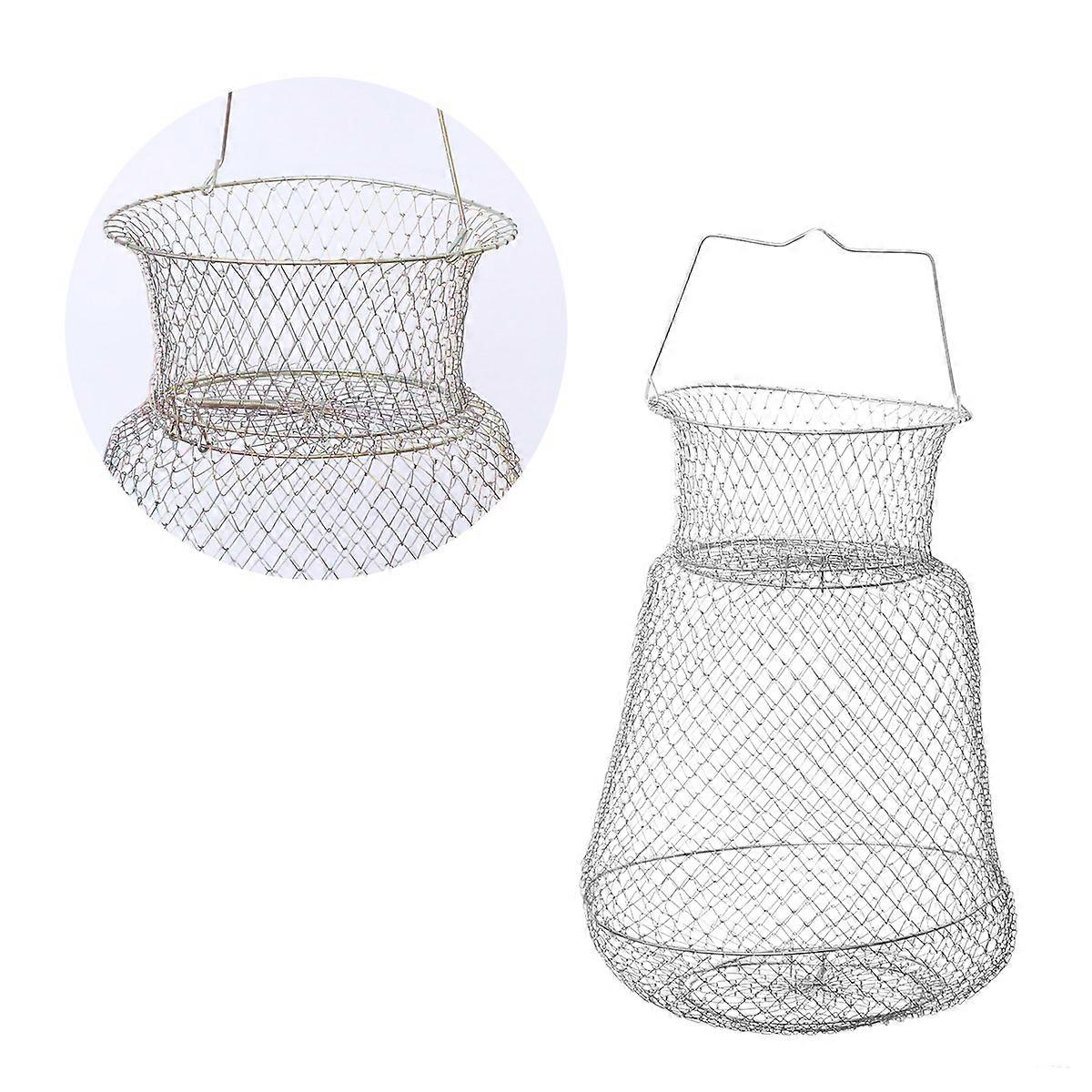 Foldable Fishing Net Iron Crab Trap for Fishing 35cm Mesh Hole