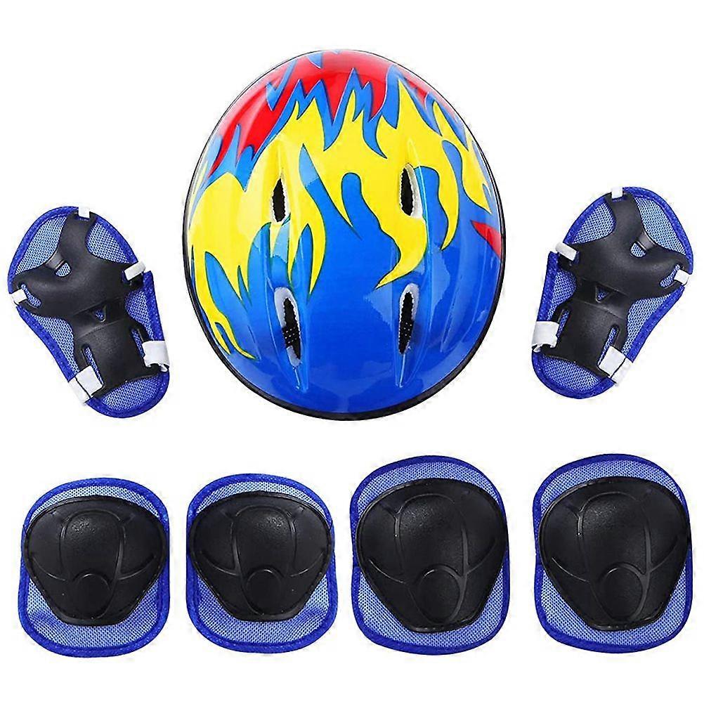 Ensemble de 7 pièces d'équipement de protection pour enfants avec casque réglable, genouillères, coudières et protège-poignets pour patins à roulettes