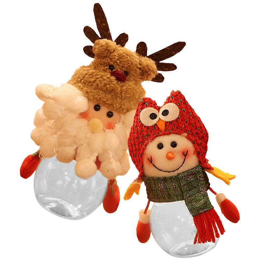 Christmas Candy Bottle Snowman Candy Container with 10Pcs for Storage Use