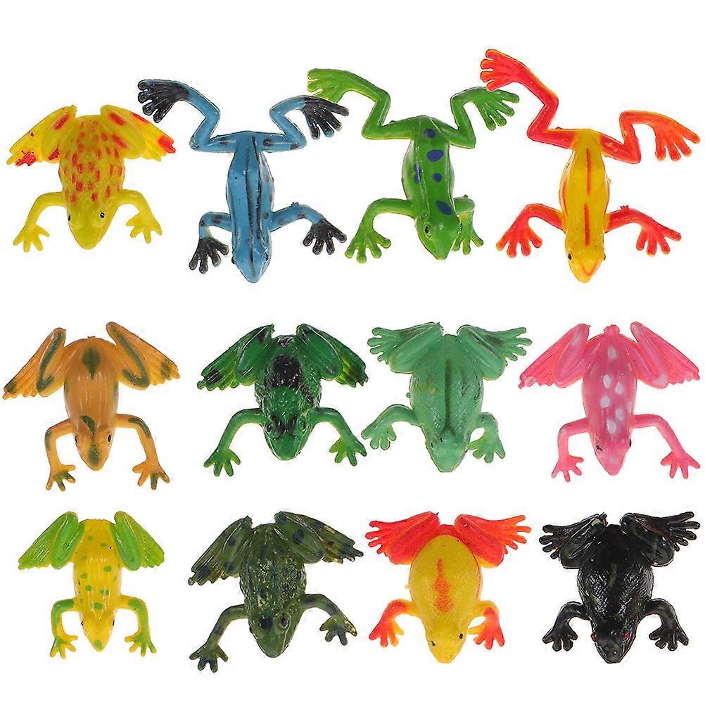 Small Frogs Figurines Simulated Frogs Modeling Statues for Decoration 48Pcs