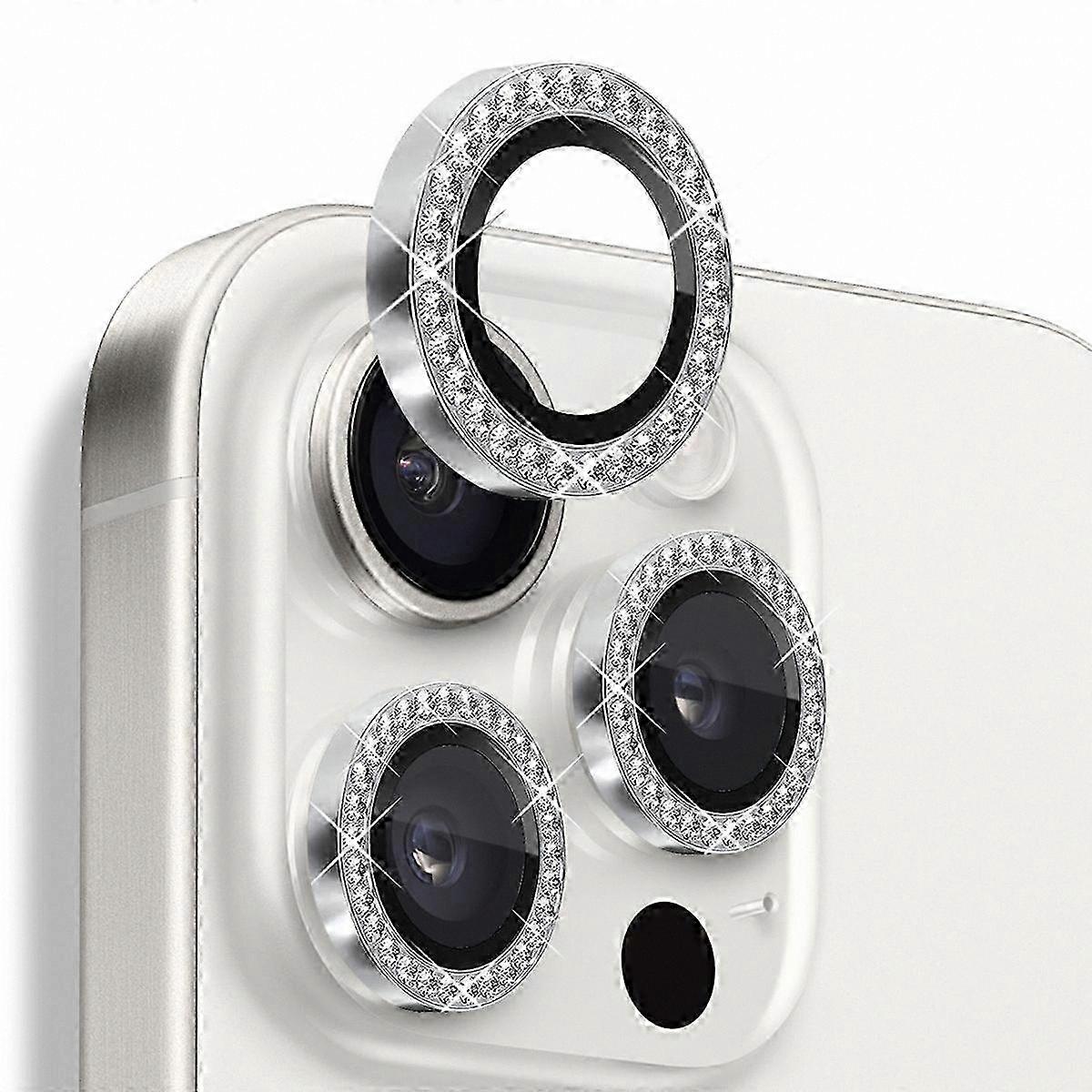 Rhinestone Ring Camera Lens Protector, Tempered Glass for Enhanced Safety, Compatible with 16 Pro Max