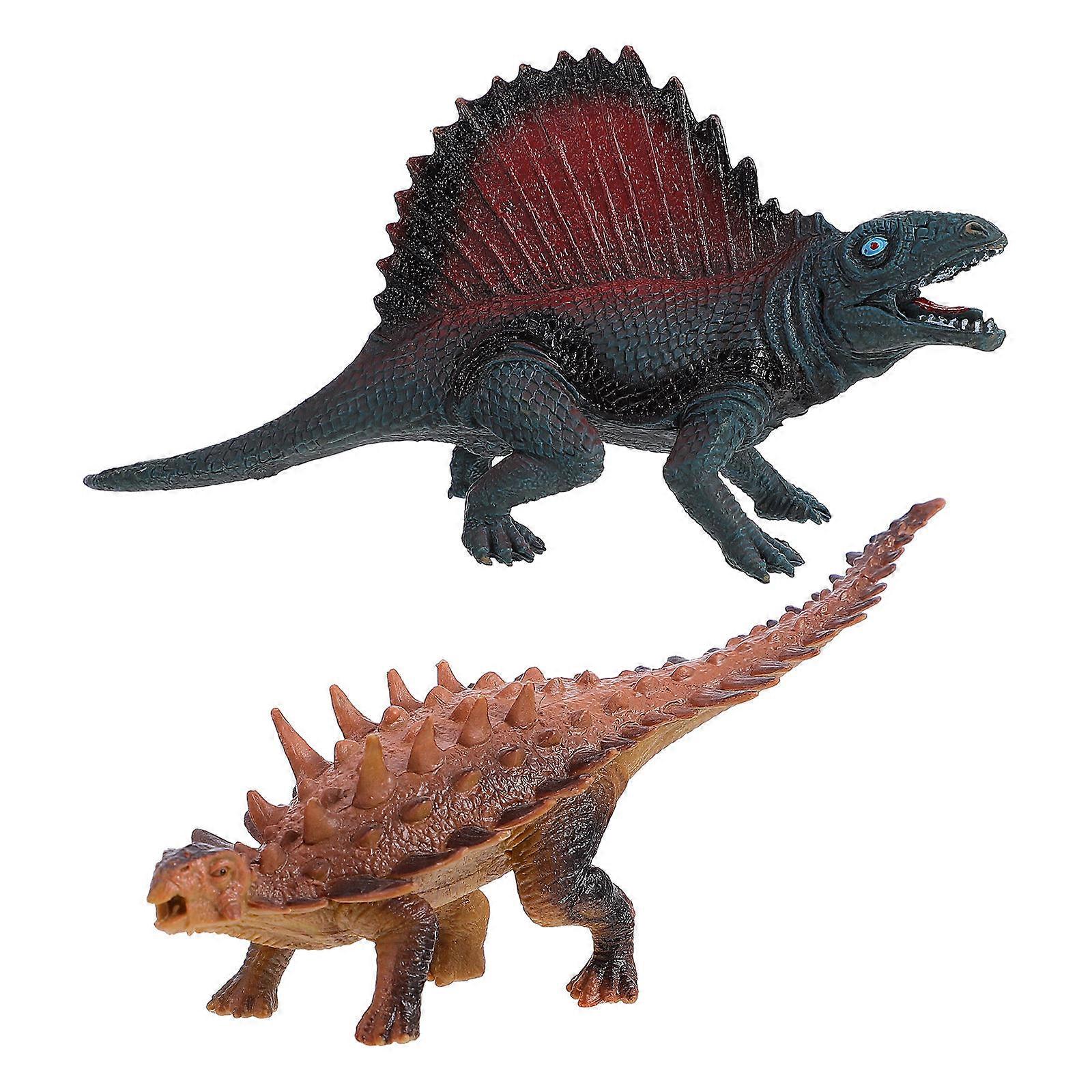 Dinosaur Model Toys Educational Toy with 2Pcs Assorted Color Rubber Figures