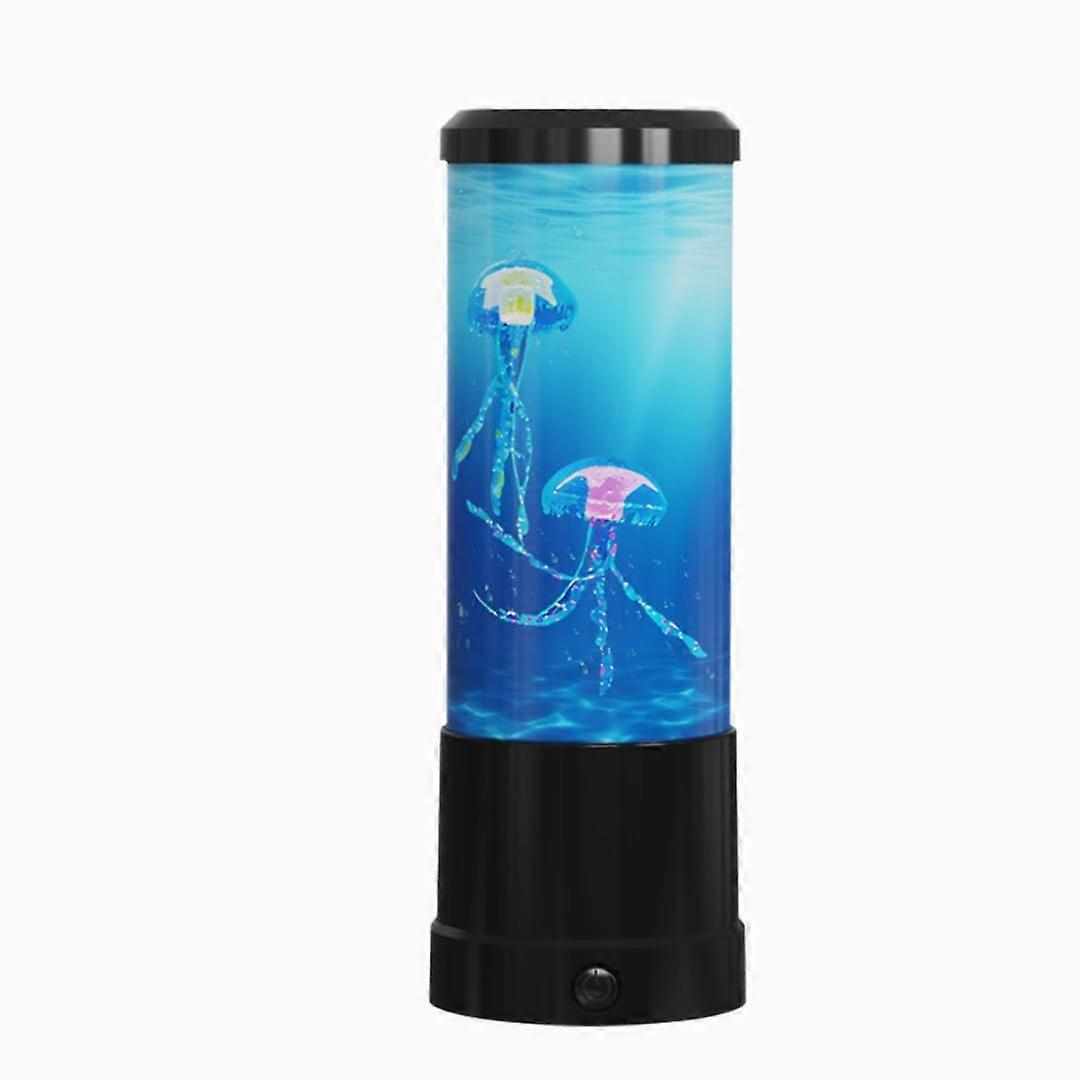 Cylindrical LED Medusa Lamp with Color Changing Ambient Night Light, Colorful Design, Plug-In Power, Home Decor