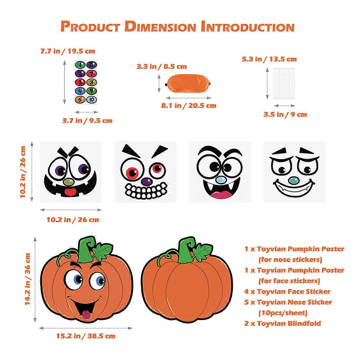 Halloween Party Favor Pin The Pumpkin Game for Orange Stickers