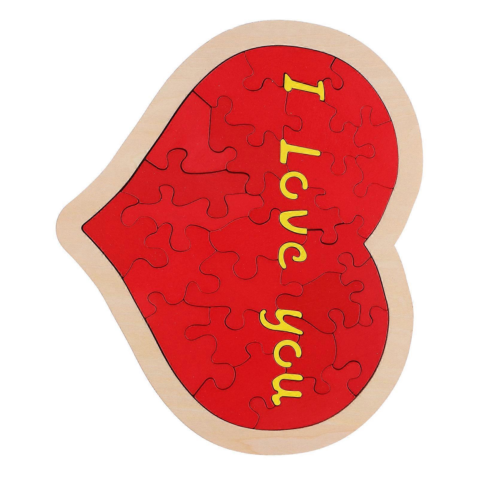 Wooden Heart Puzzle Valentines Day Puzzle for Romantic Events 1Set