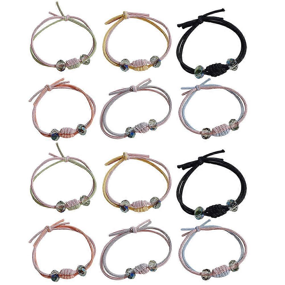 Hair Ties Assorted Color Elastics for Hair 12Pcs Set