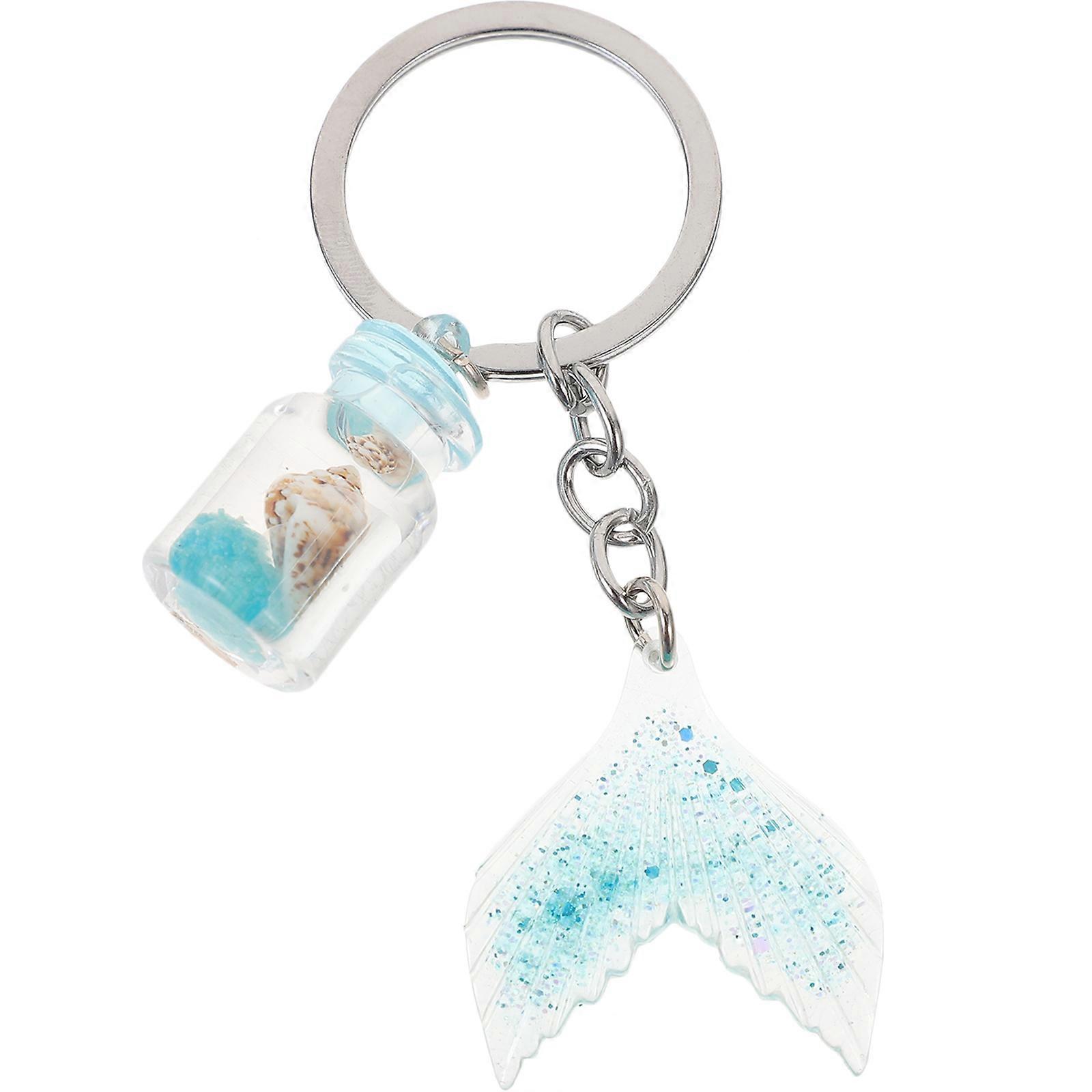 Mermaid Tail Keychain for Decoration 2Pcs Glow-in-The-Dark Pendant