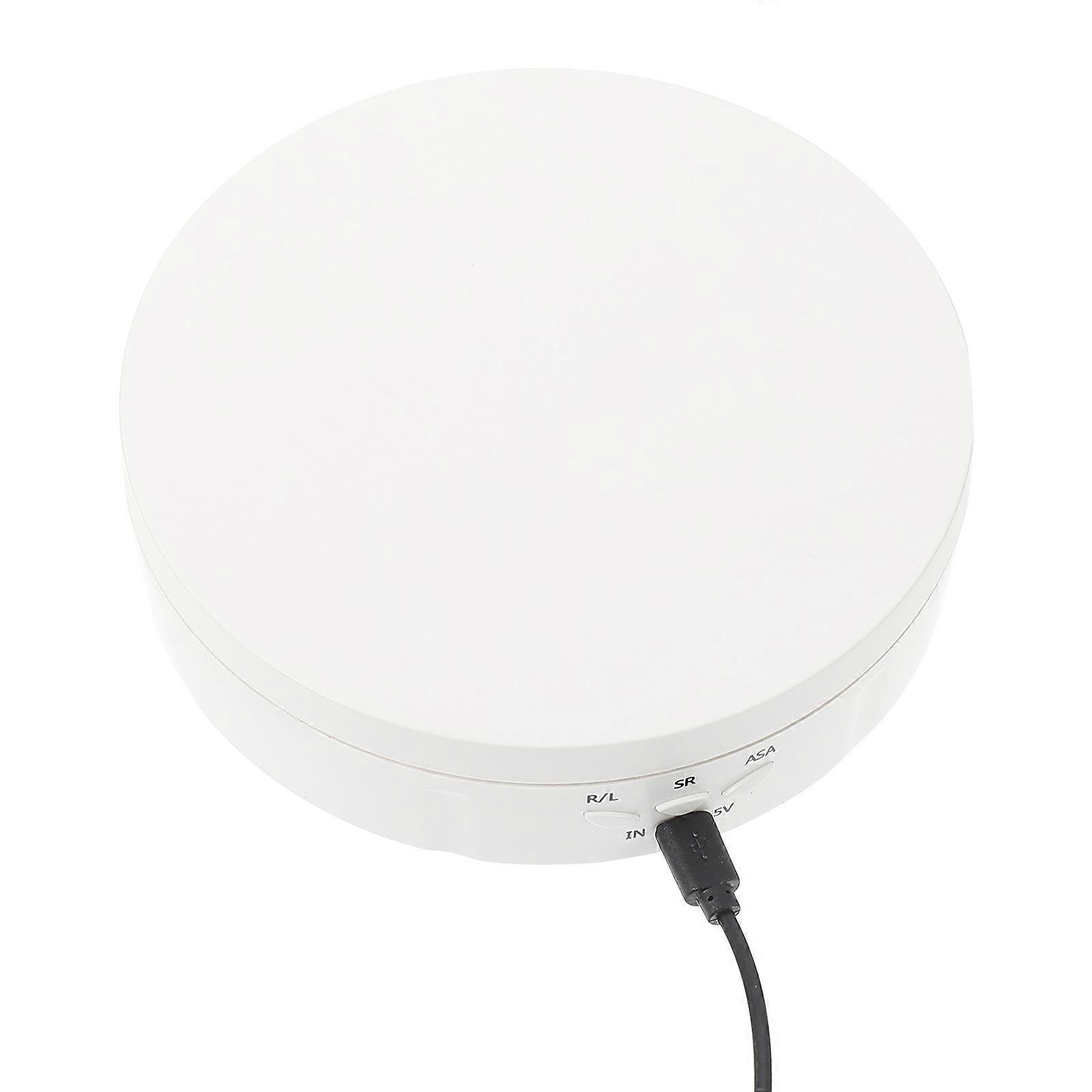 Electric Rotating Display Stand Turntable for Storage Use 2Sets White ABS