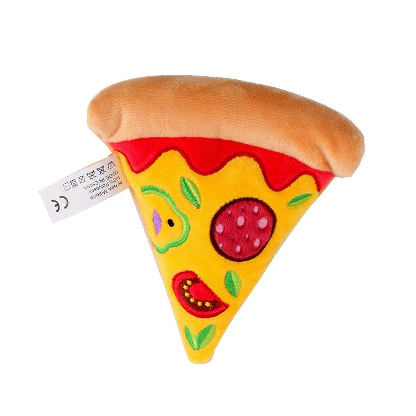 Plush Pizza Hamburg Pet Toy SoftSounding Dog Toy Polyester PP Cotton Stuffing PizzaShaped Toy Training Toy For Dogs