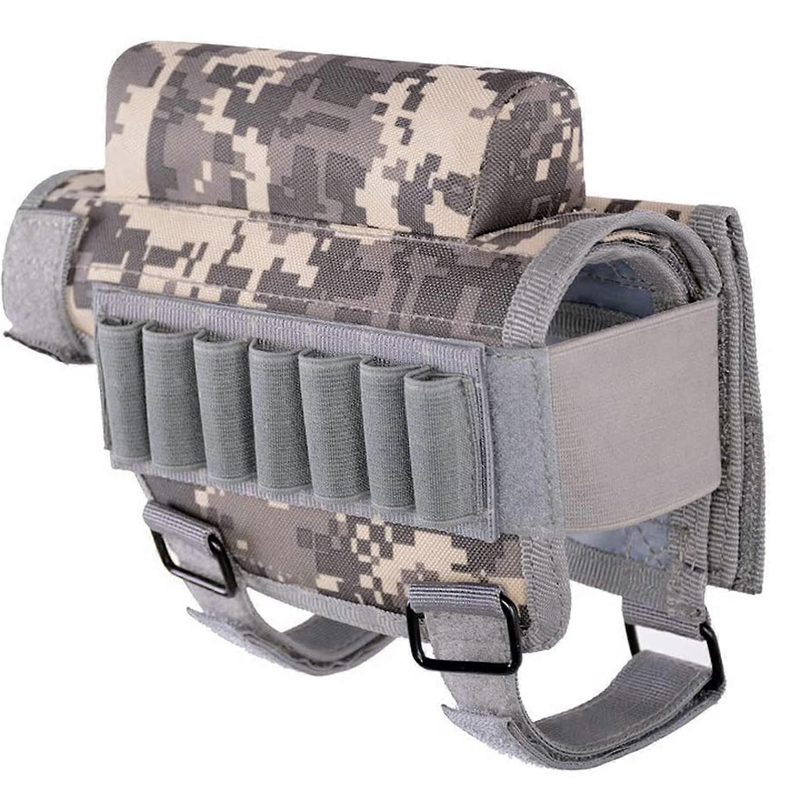Rifle Buttstock Adjustable Tactical Shell Holder Cheek Rest Pad Ammo Pouch 7 Shell Capacity Camouflage Outdoor Hunting