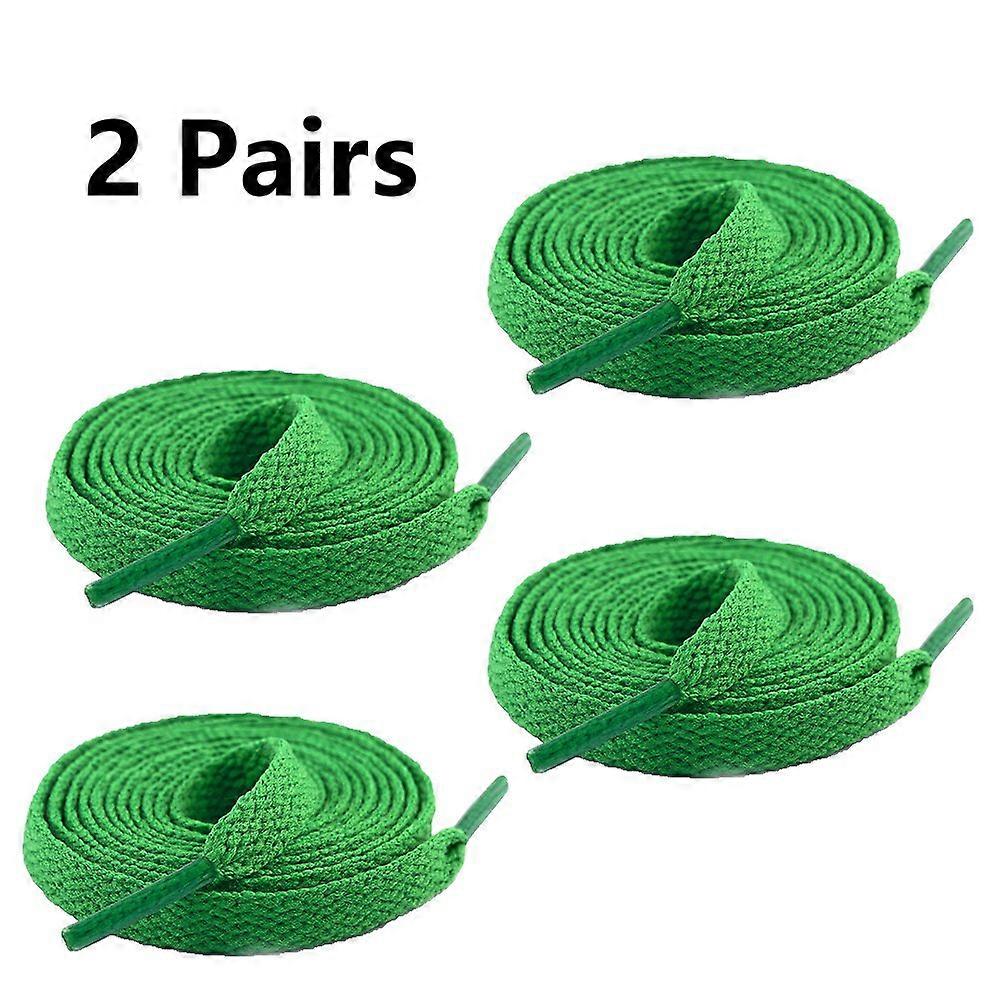 QUTETN 2 Pair Wide Flat Shoelaces Compatible with Athletic Running Sneakers & Boots, Thick Layer Shoe Laces