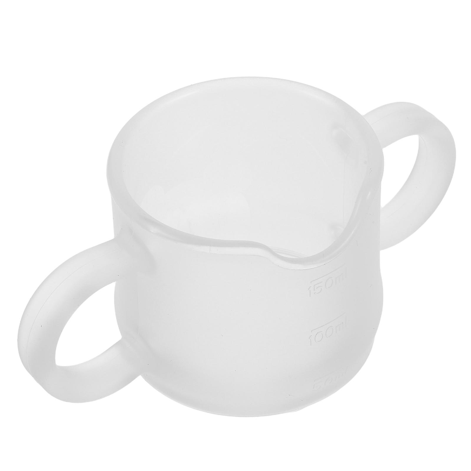 Training Cup For Toddlers Silicone Learning Cup 150ml Transparent Easy Grip Dual Handles 1Pack