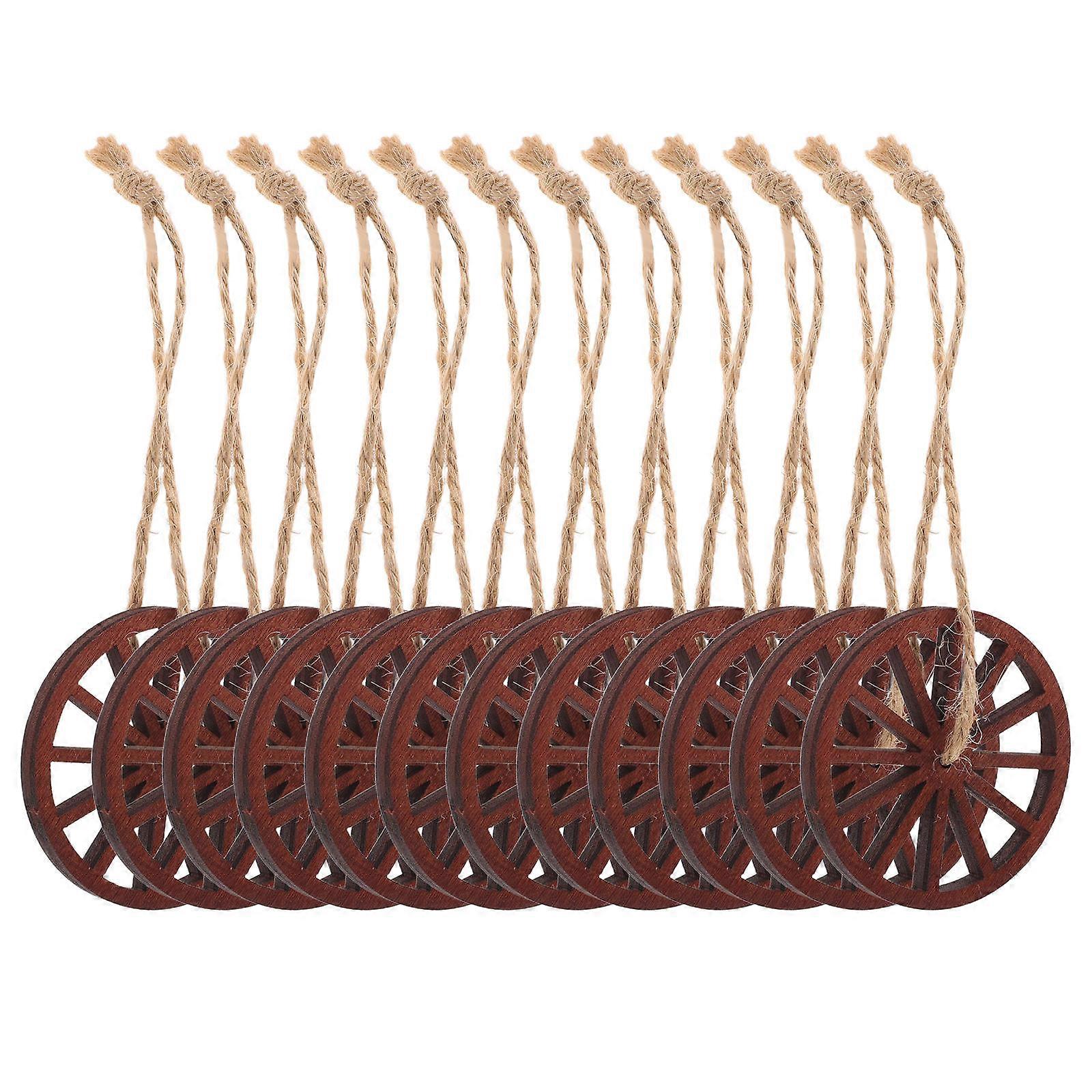 Decor 24Pcs Light Brown Boxwood Wheel Decor for Decoration