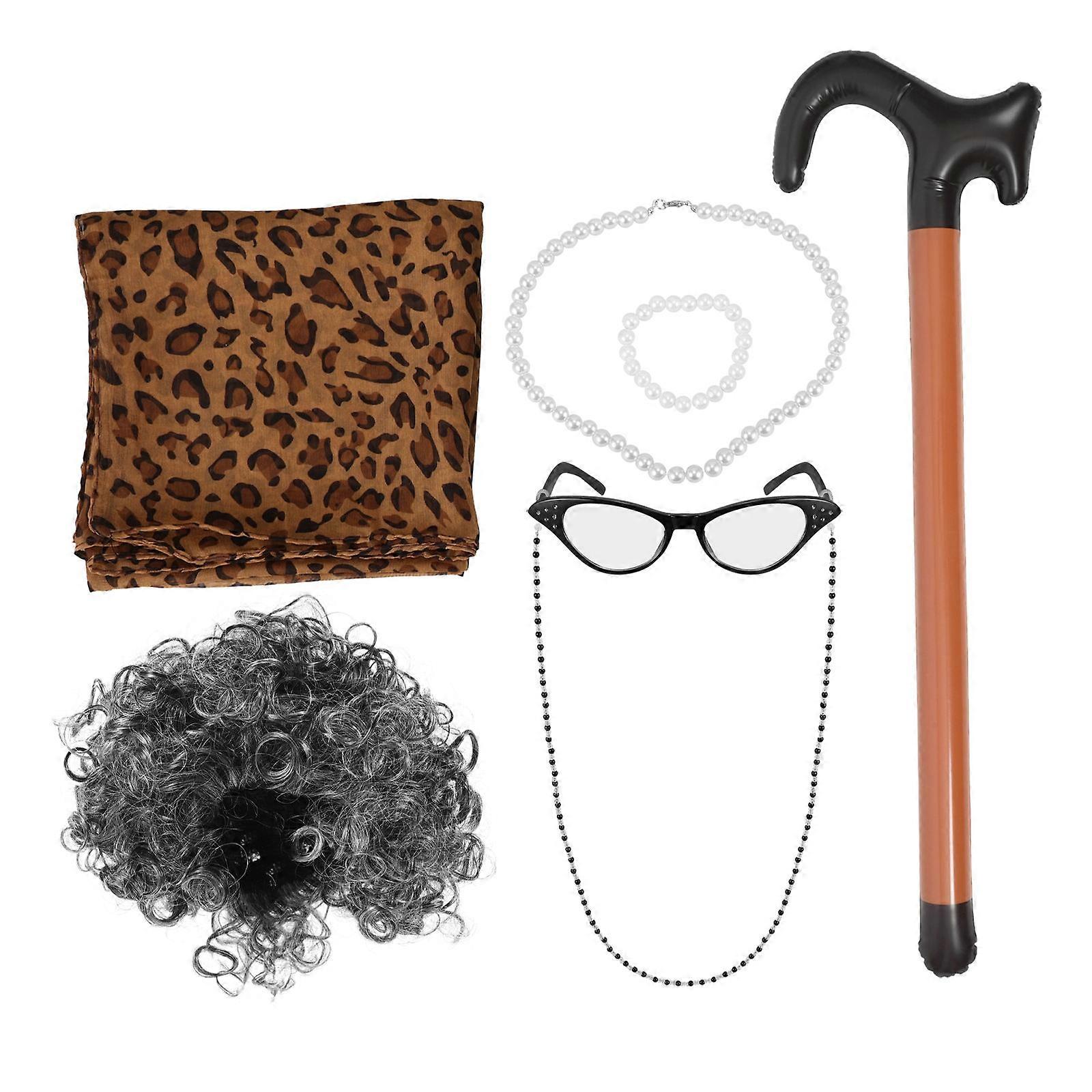 Elderly Wig For Cosplay Makeup Performance With Assorted Color Perfect Costume Accessory 3 Sets