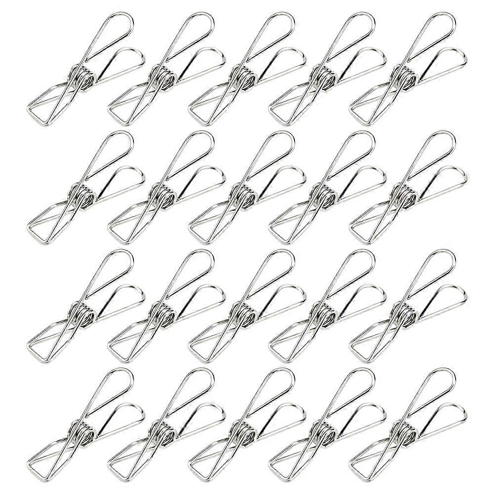Chip Bag Clips 60 Pcs Food Packaging Kitchen Use Rectangular Silver Metal Clips For Sealing Snacks