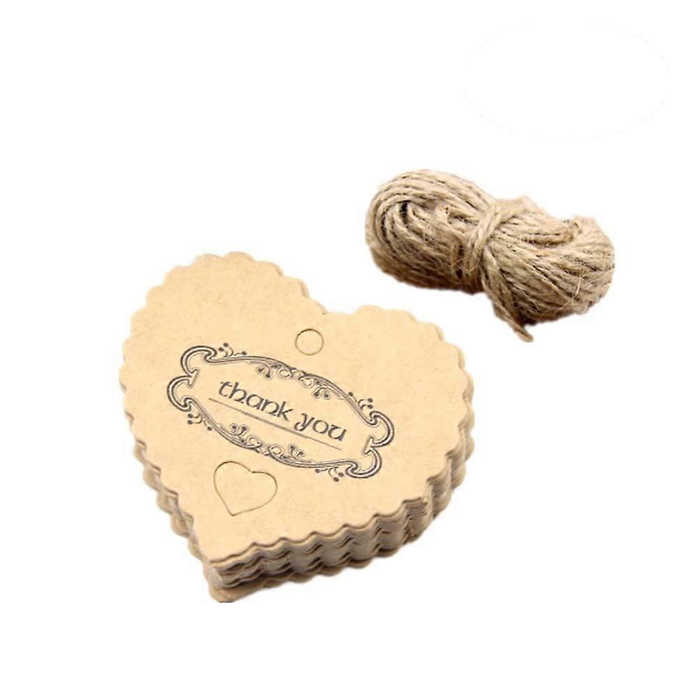 Hanging Tags Kraft Paper Thank You for Decoration 200Pcs
