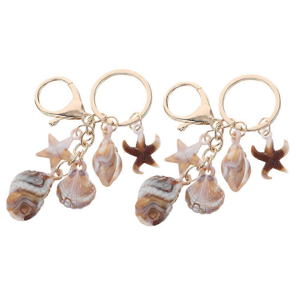 Ocean Themed Seashell Keychain Acrylic for Decoration 10Pcs Set