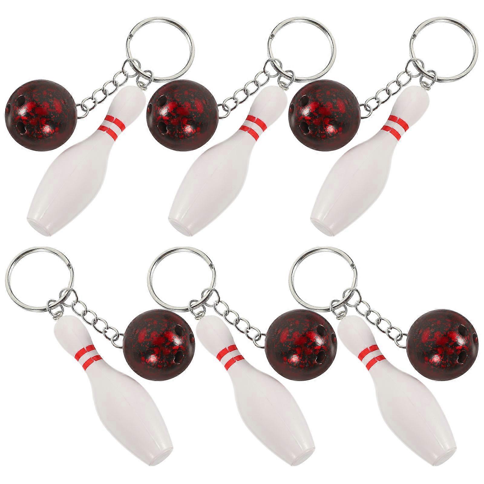 Bowling Ball and Pin Keychain Bowling Pin Keychain for Decoration 12Pcs