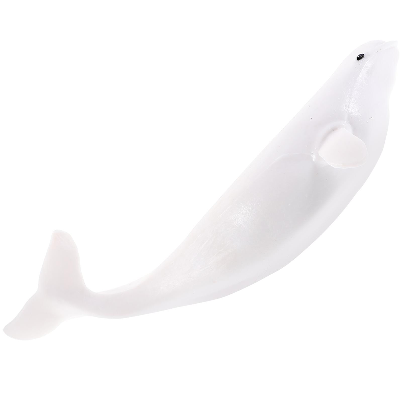 White Simulation Whale Model for Decor Realistic Figurine